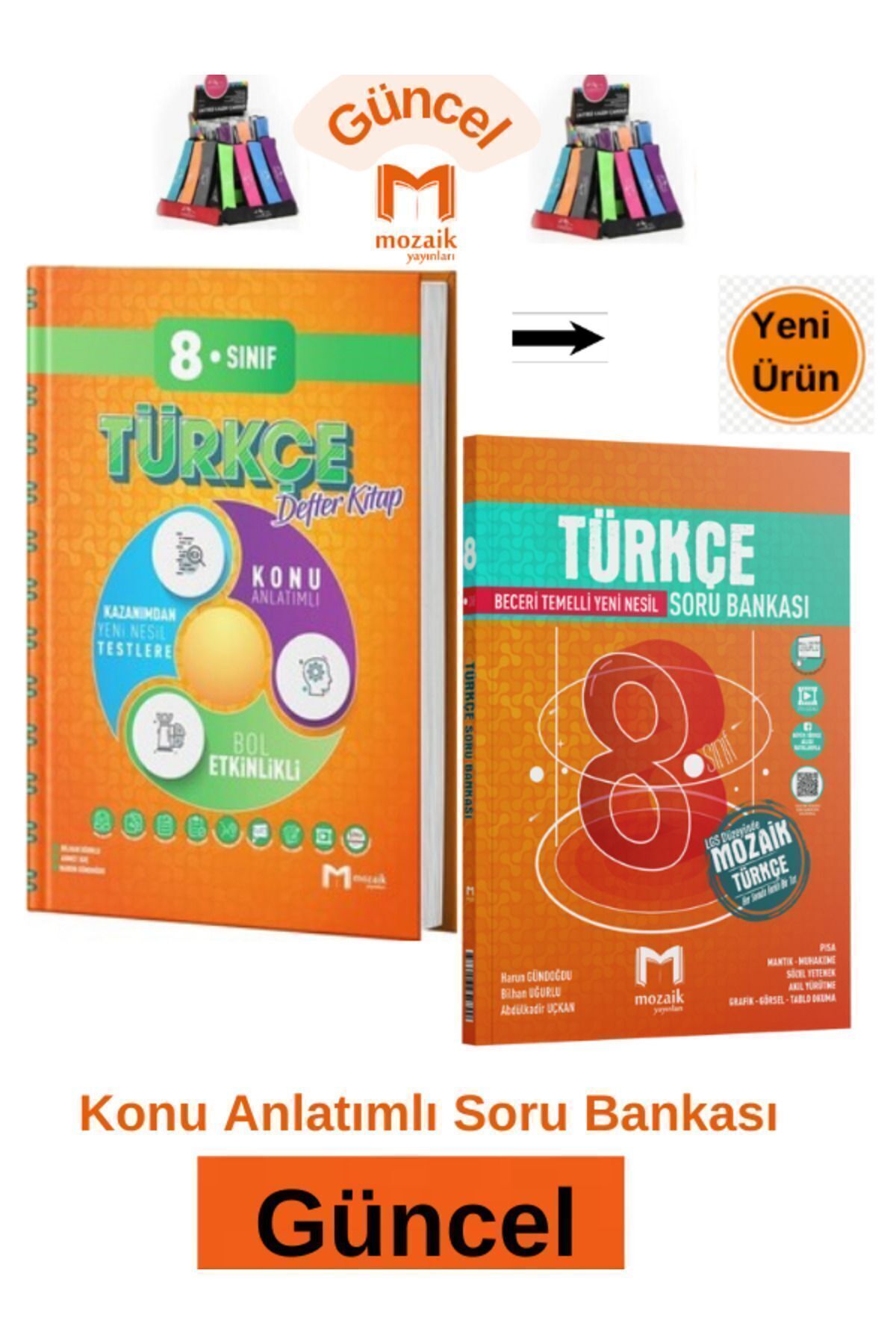 Marsis Yayınları Mozaik 8.Sınıf Türkçe Konu Anlatım Etkinlikli Defter Kitap-Soru Bankası Seti+Kalemlik