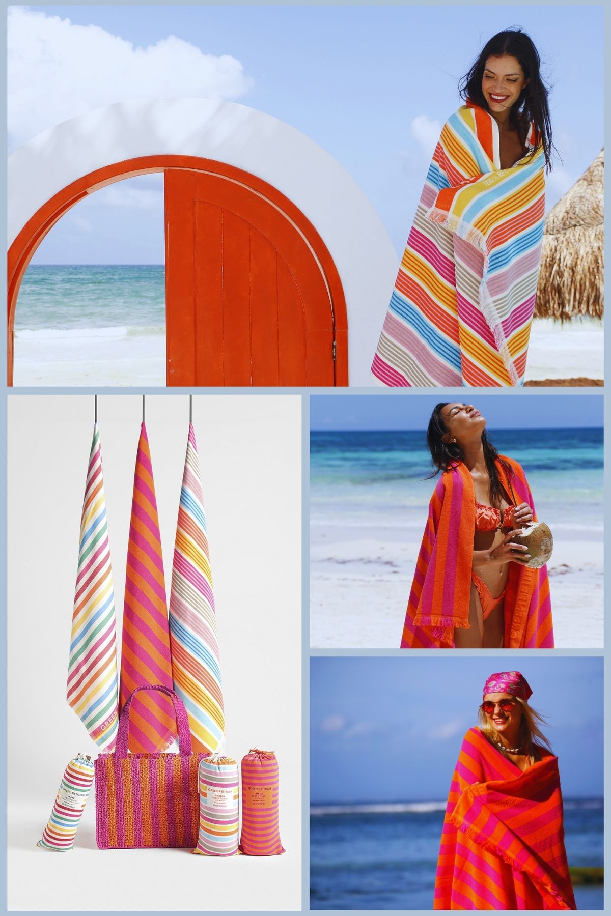 Green Petition-Set of 4 – Maris Ruby, Ocean Amazon, Mare Viva Marla Ruby Beach Bag in Special Packages Together 4