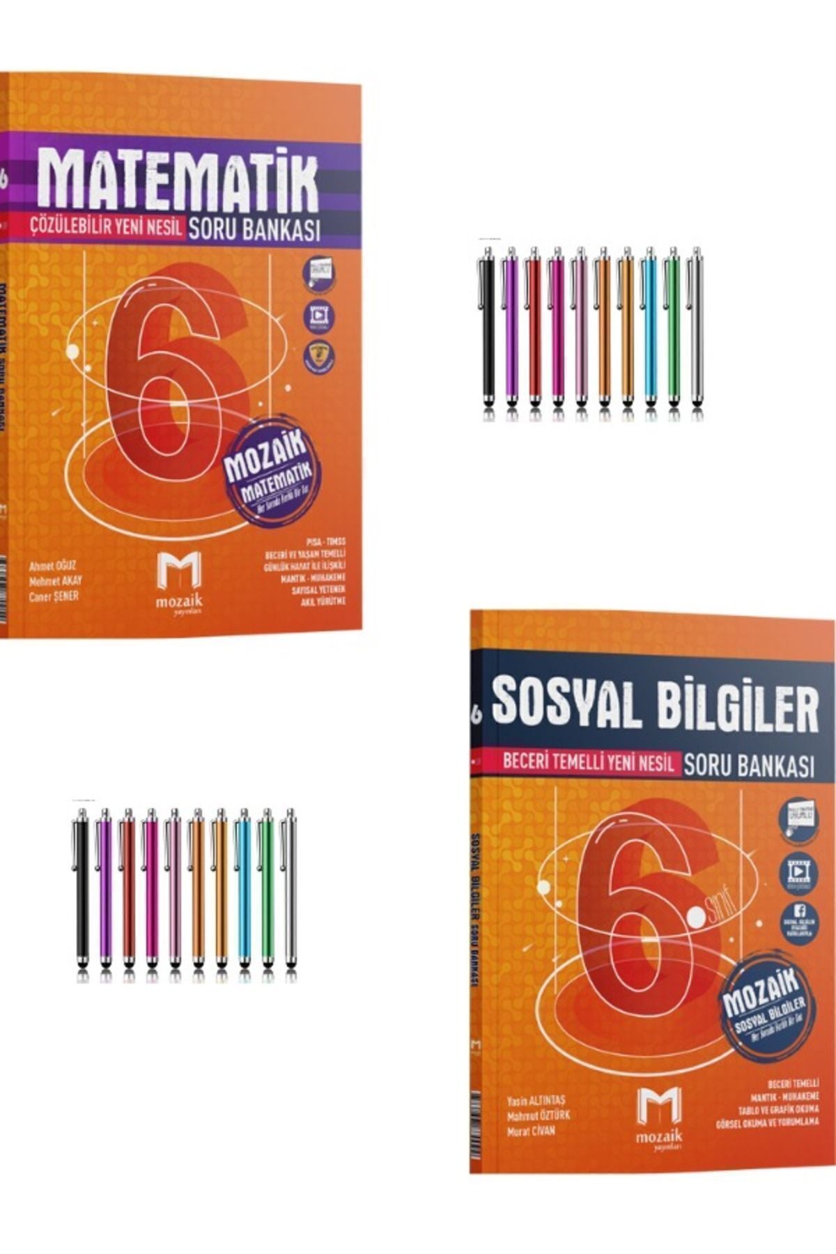 Marsis Yayınları Mozaik 6.Sınıf Matematik-Sosyal Bilgiler Soru Bankası Seti+Dokunmatik Kalem