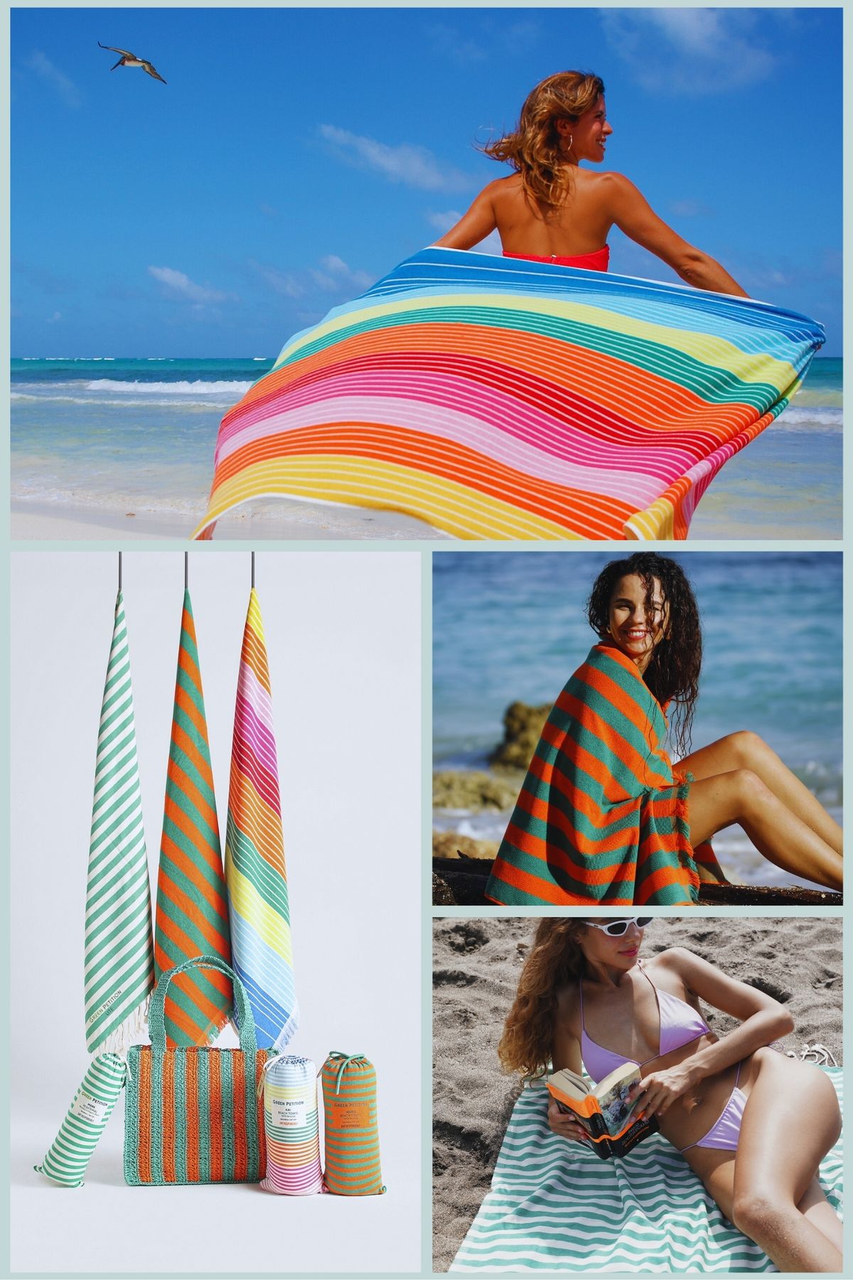 Green Petition-Set of 4 – Maris Ruby, Ocean Amazon, Mare Viva Marla Ruby Beach Bag in Special Packages Together 6