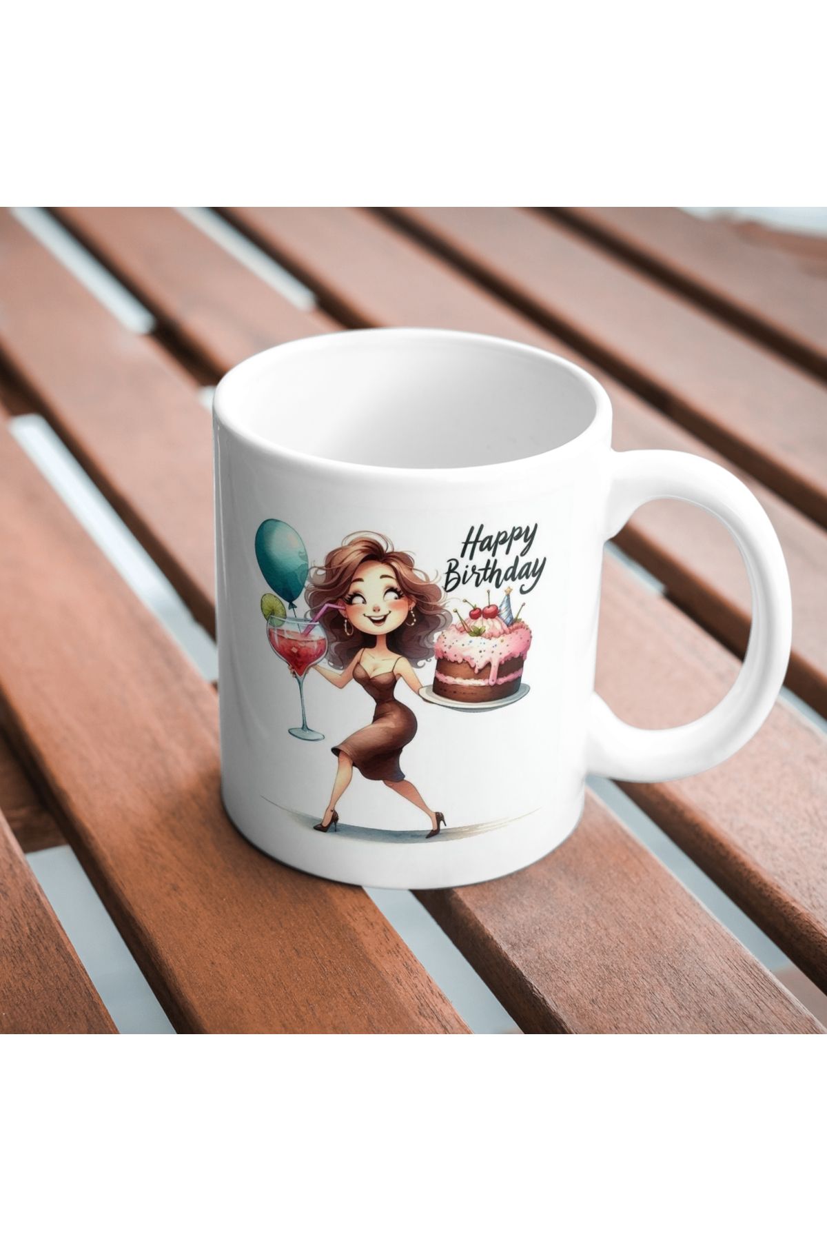 freyja design happy birthday doğum günü baskılı kupa bardak