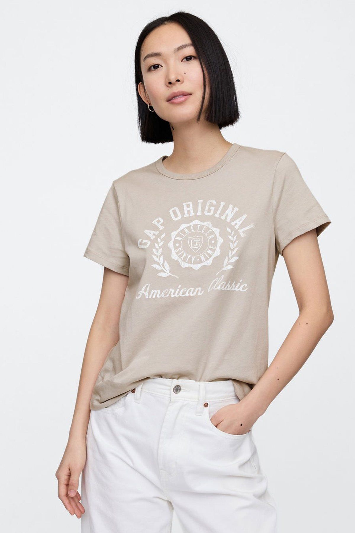 GAP Kadın / Kız Bej Tişört (Model Kodu: 723653008 )