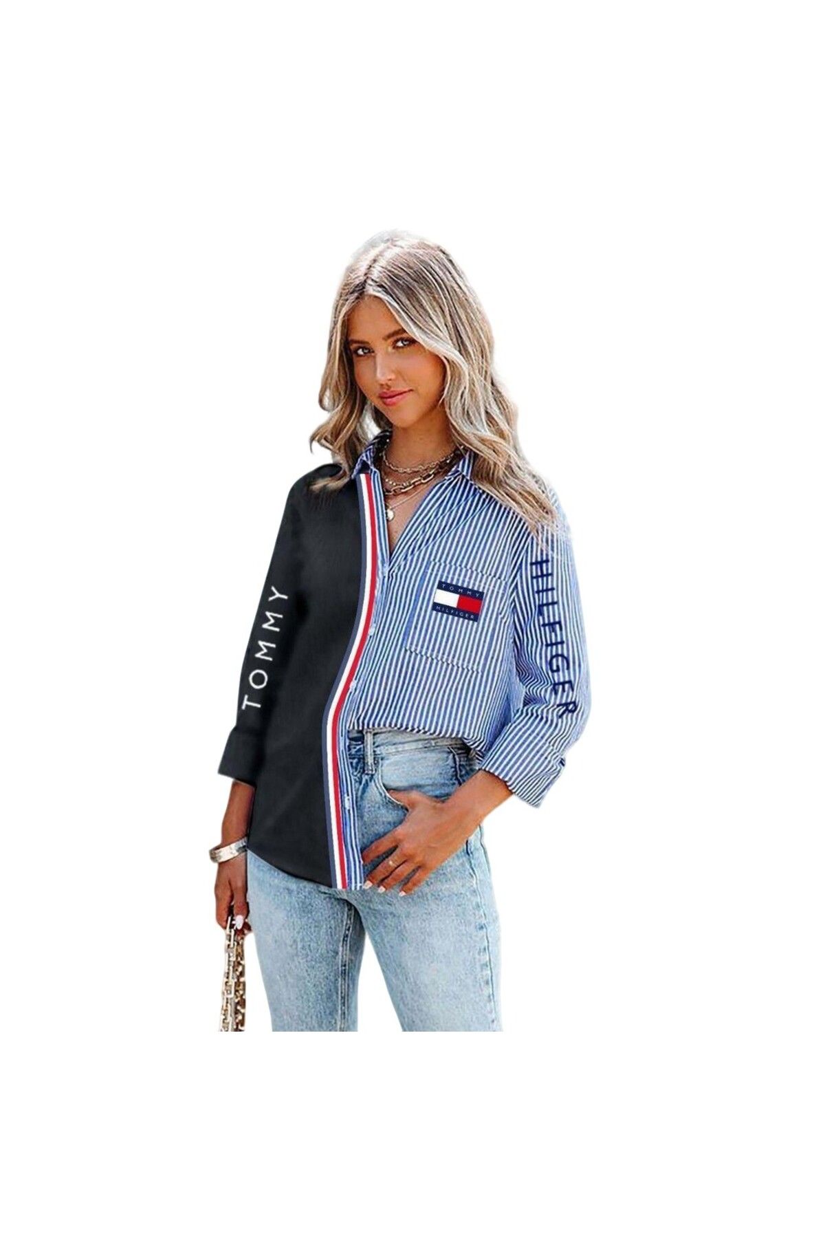 Tommy Hilfiger Sport ""Tommy Hilfiger Kadın Gömlek New Sezon Organik