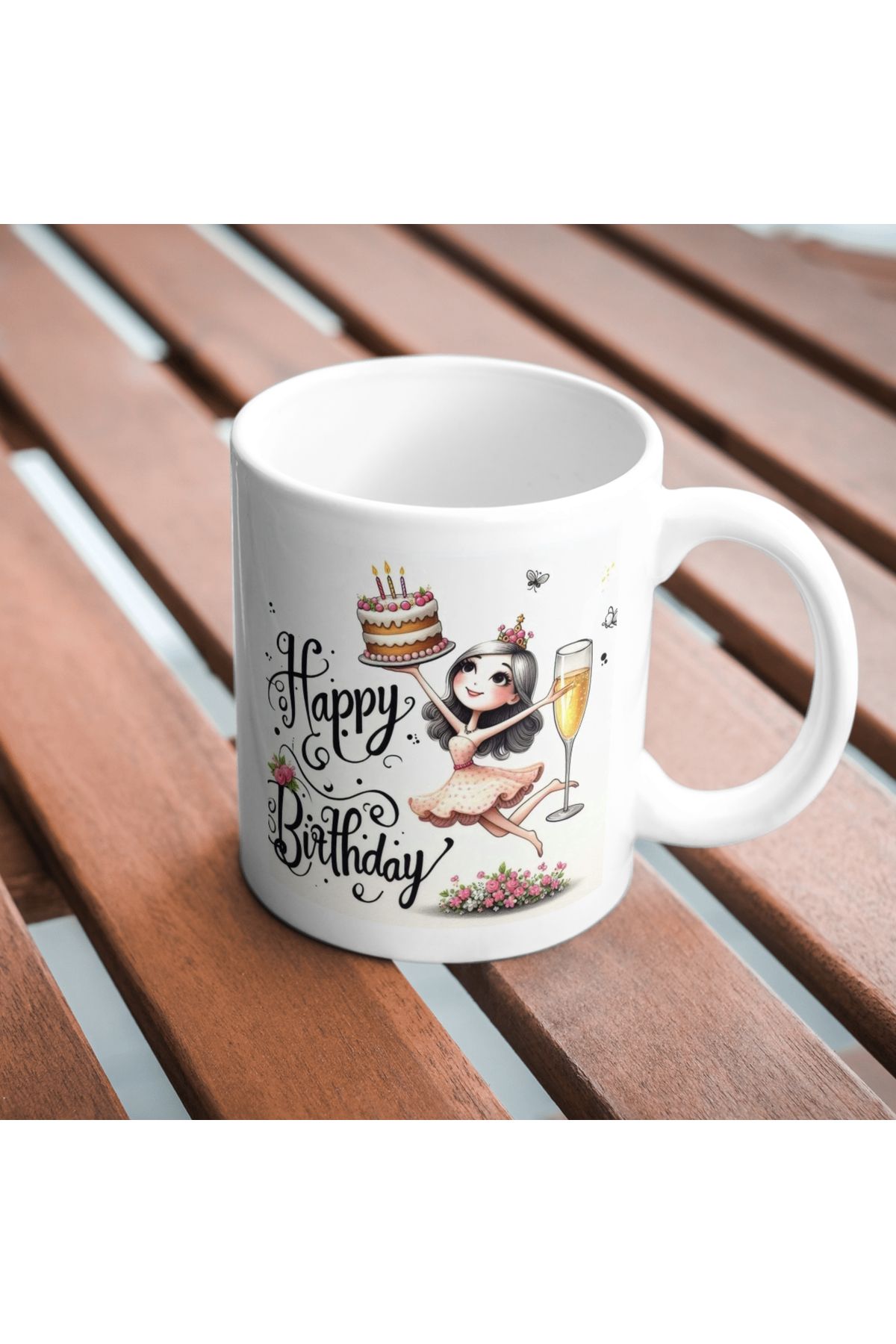 freyja design happy birthday doğum günü baskılı kupa bardak