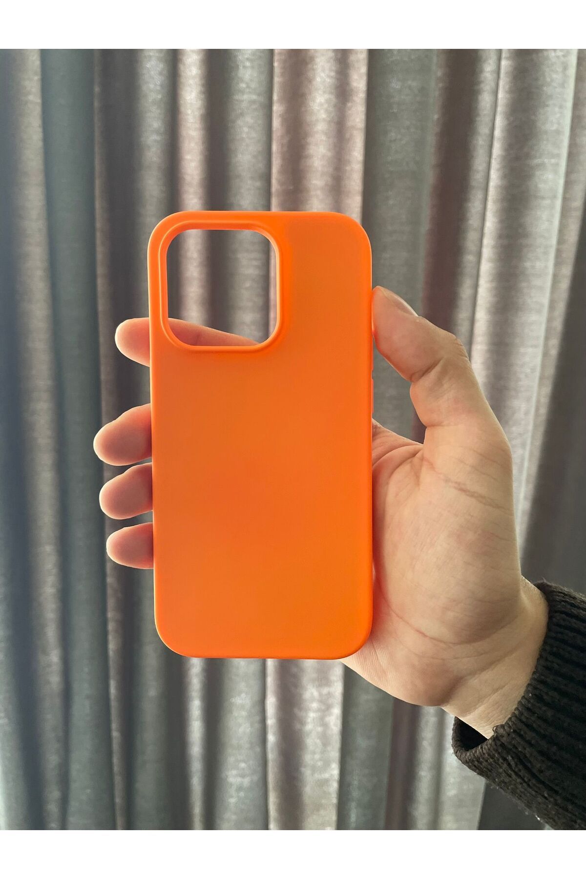 tak pratik İphone 14 Pro Uyumlu Turuncu Silikon Kılıf