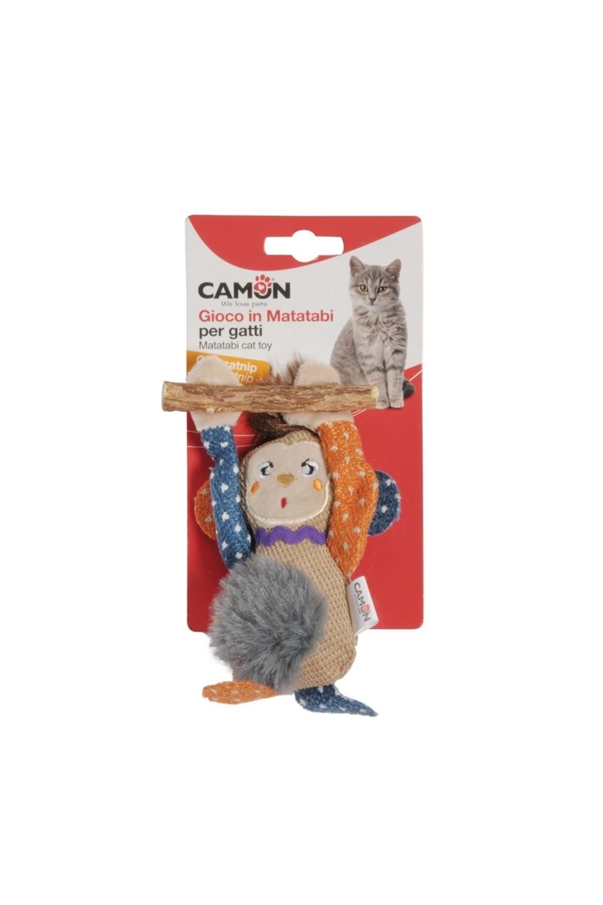 Camon Polyester ve Matatabiden Yapılmış Maymun Oyuncak, 15cm