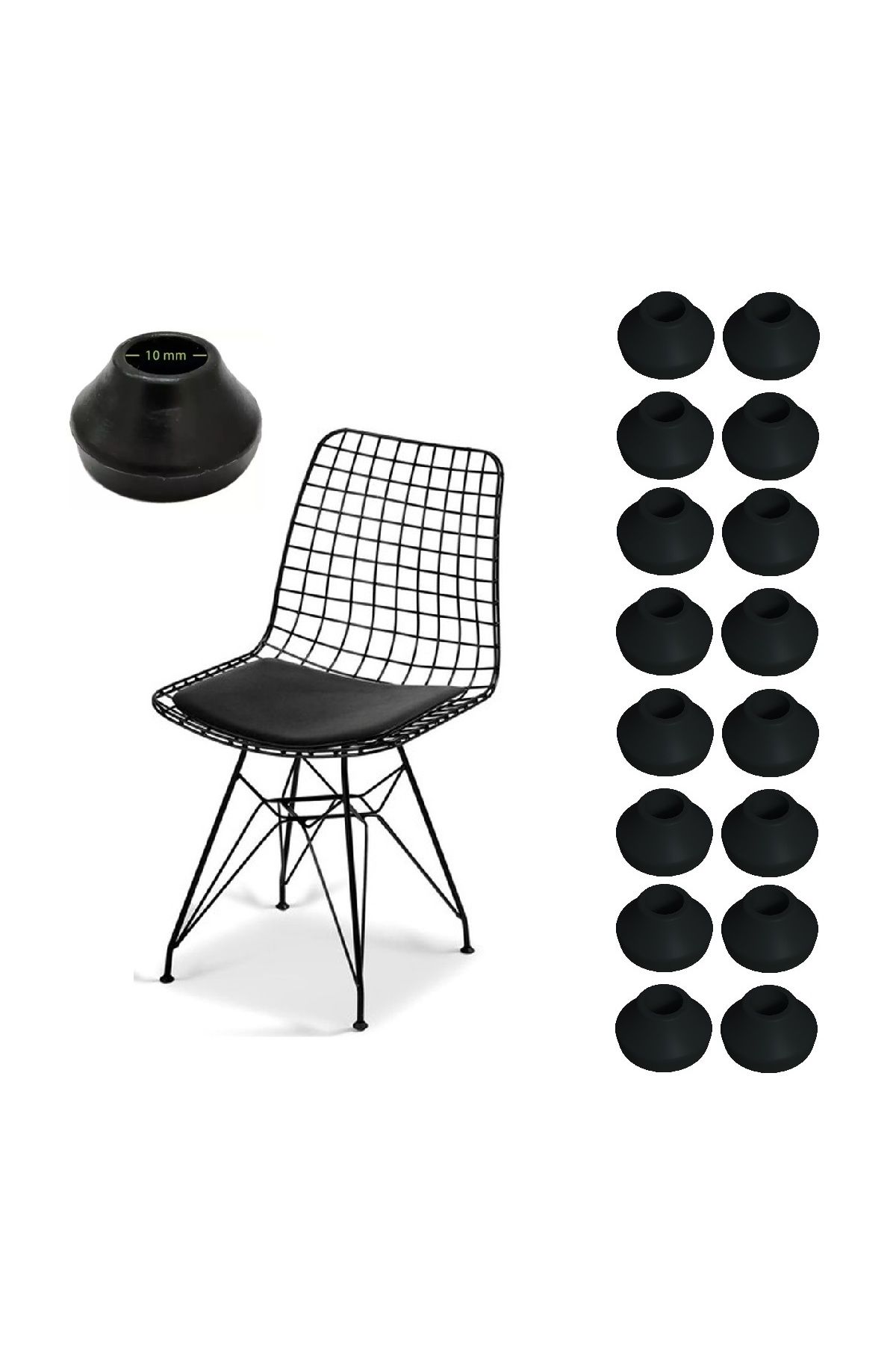Tarix Tel Sandalye Masa Sehpa Ayak Pabucu 10mm