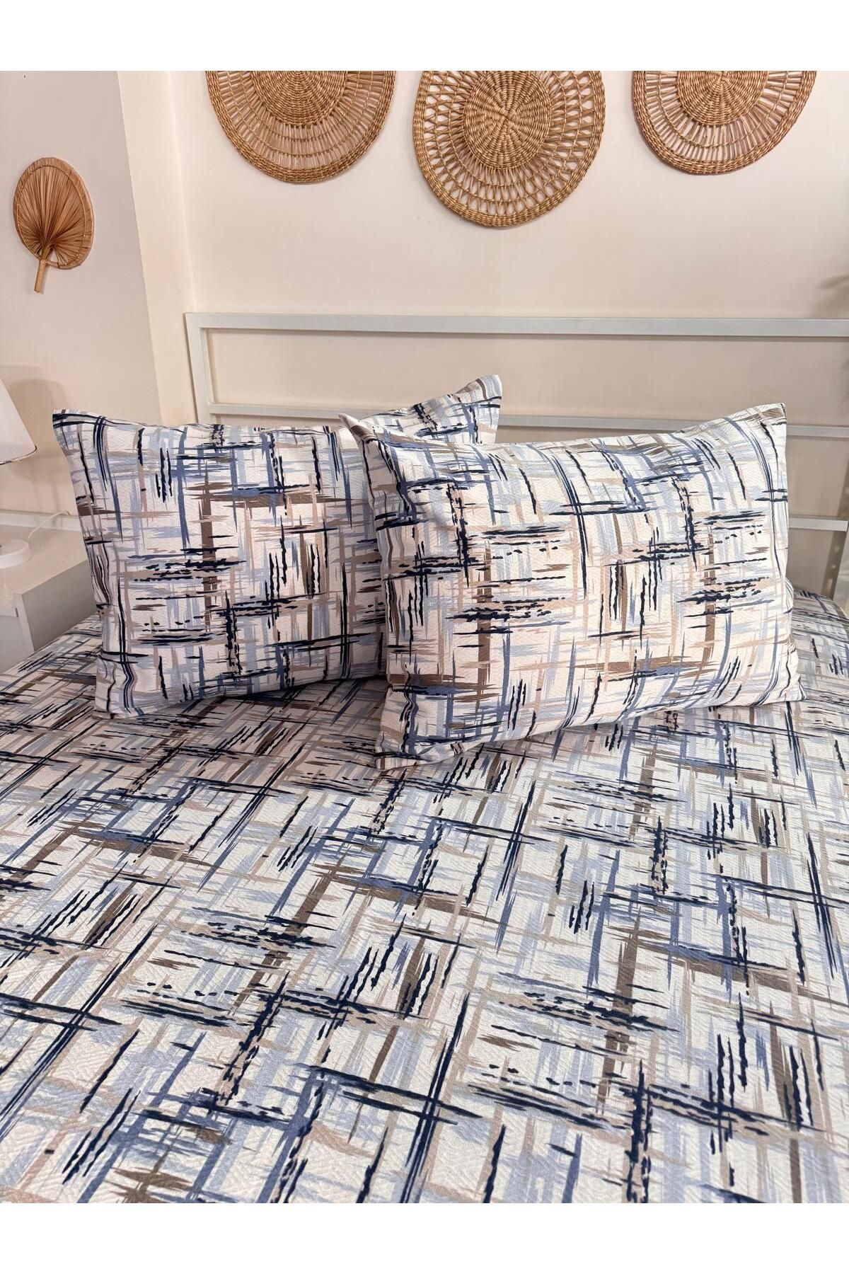 SAHRAN HOME PAMUKLU ÇİFT KİŞİLİK PİKE VE 2 ADET YASTIK KILIFI