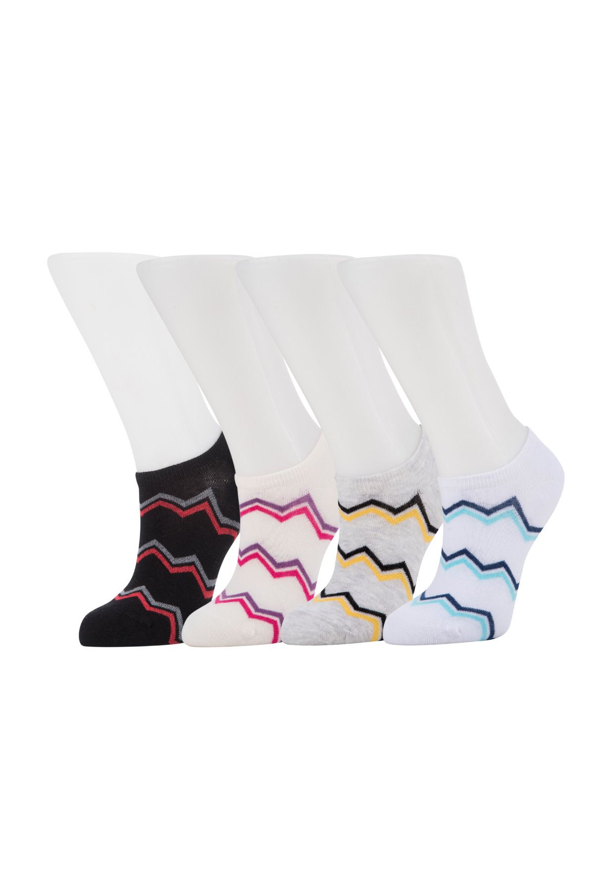 Moyra Socks 4'lü Desenli Pamuk Kadın Patik Çorap
