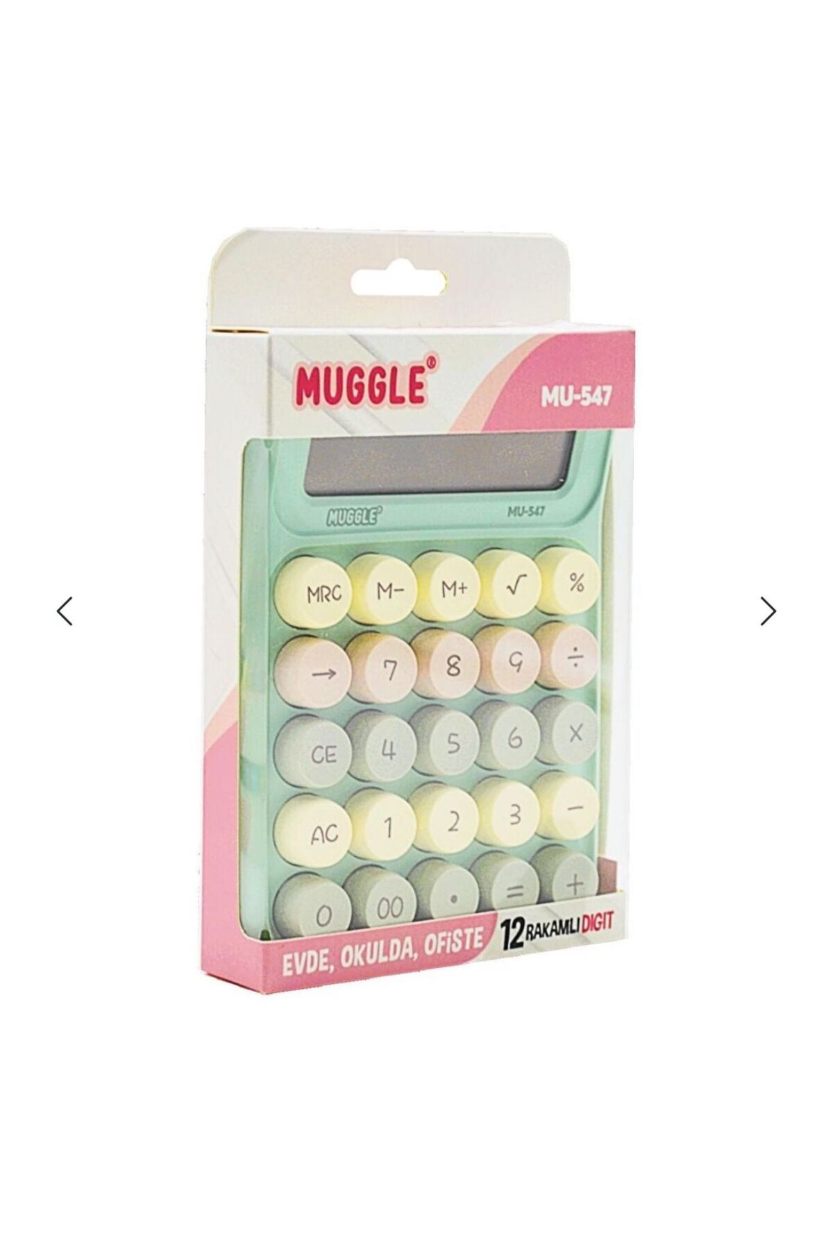 MUGGLE MU-547 Masaüstü 12 Haneli Pilli Hesap Makinesi Yeşil