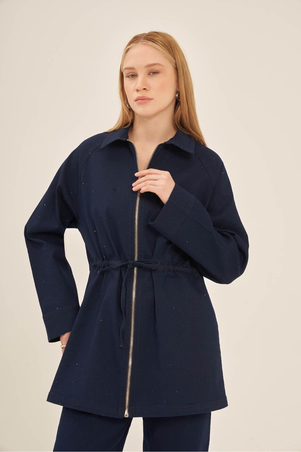 FTZ WOMEN Ftz Kot Taşlı Takım İndigo 31150