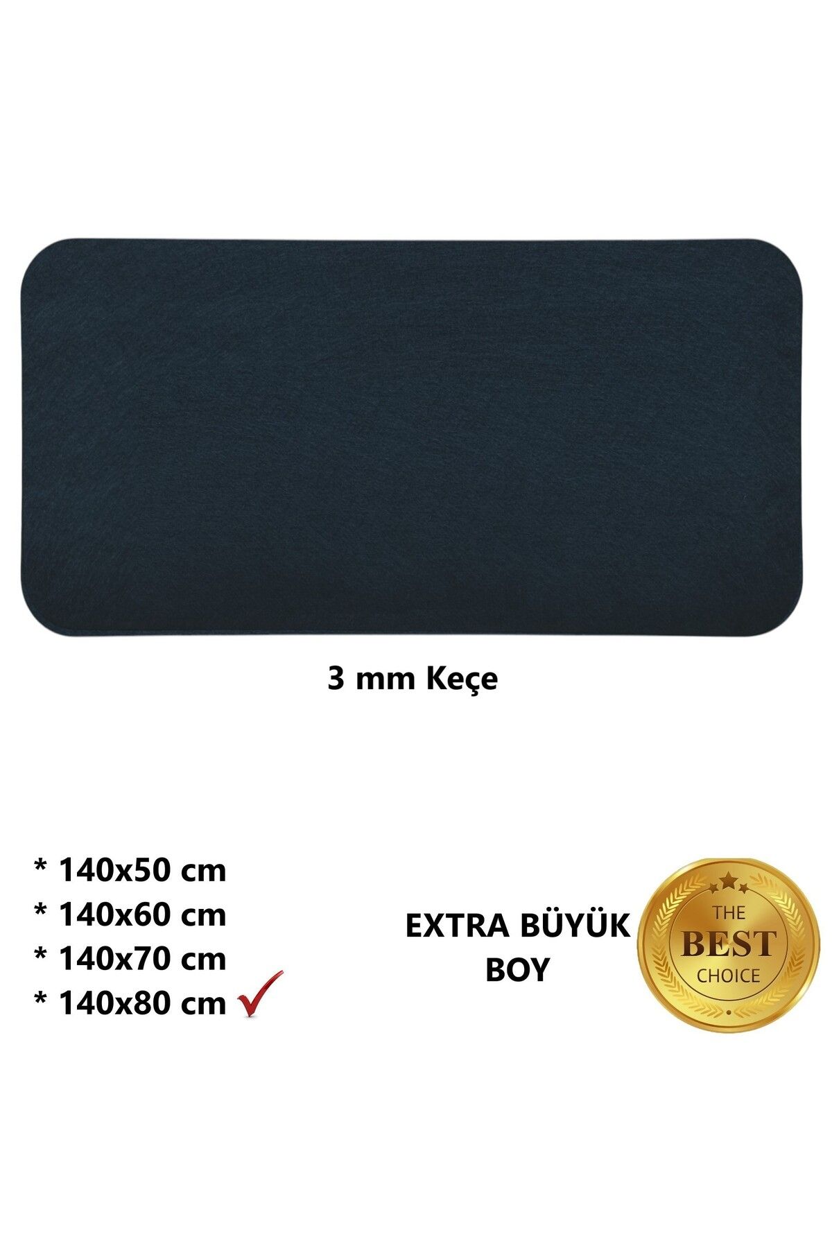 Next Craft-Black Mouse Pad XXL Extra Large Size 3mm Felt Table Top Protective Mat 1