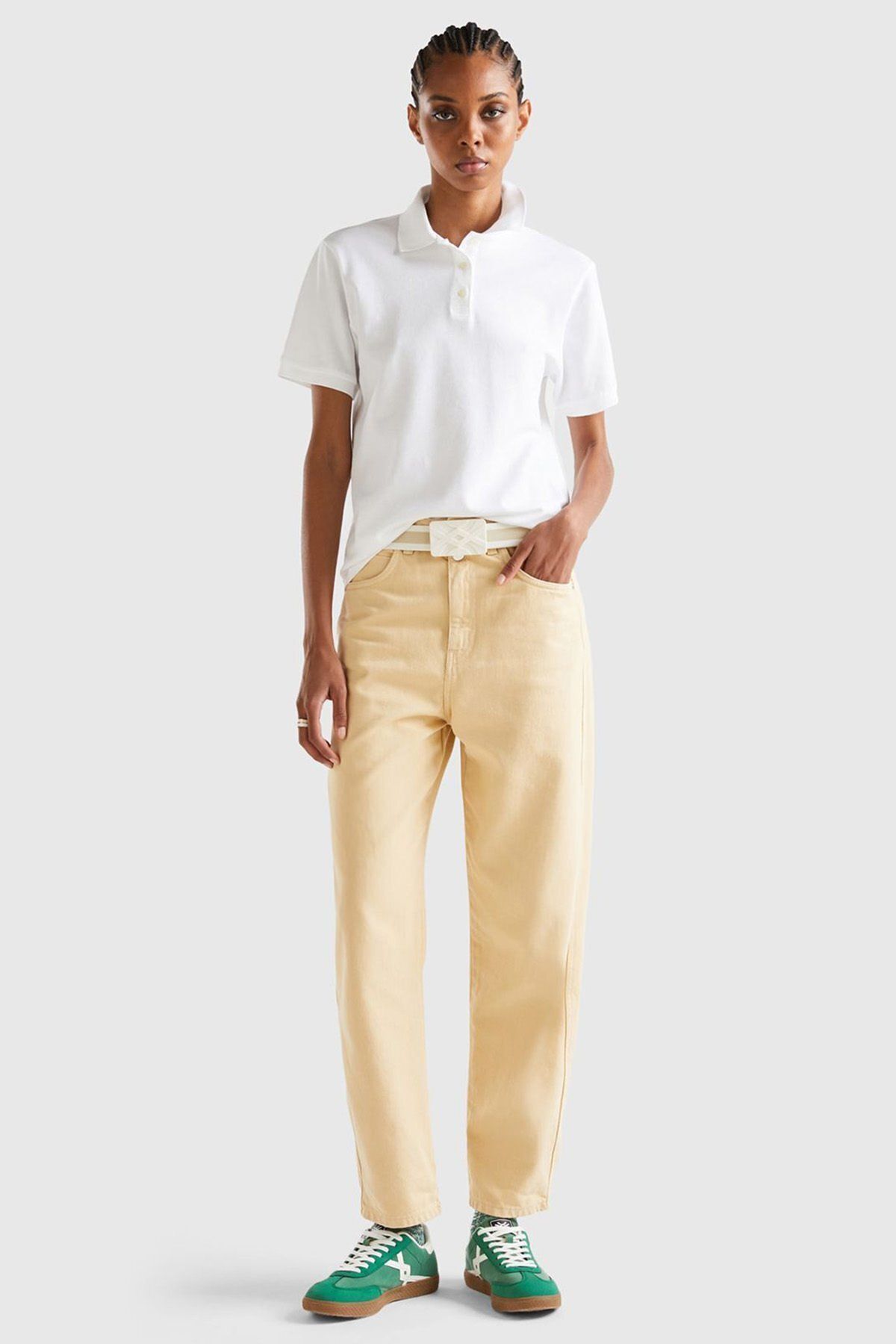 United Colors of Benetton Kadın / Kız Beyaz Tişört (Model Kodu: 124A3Wg9D300E )
