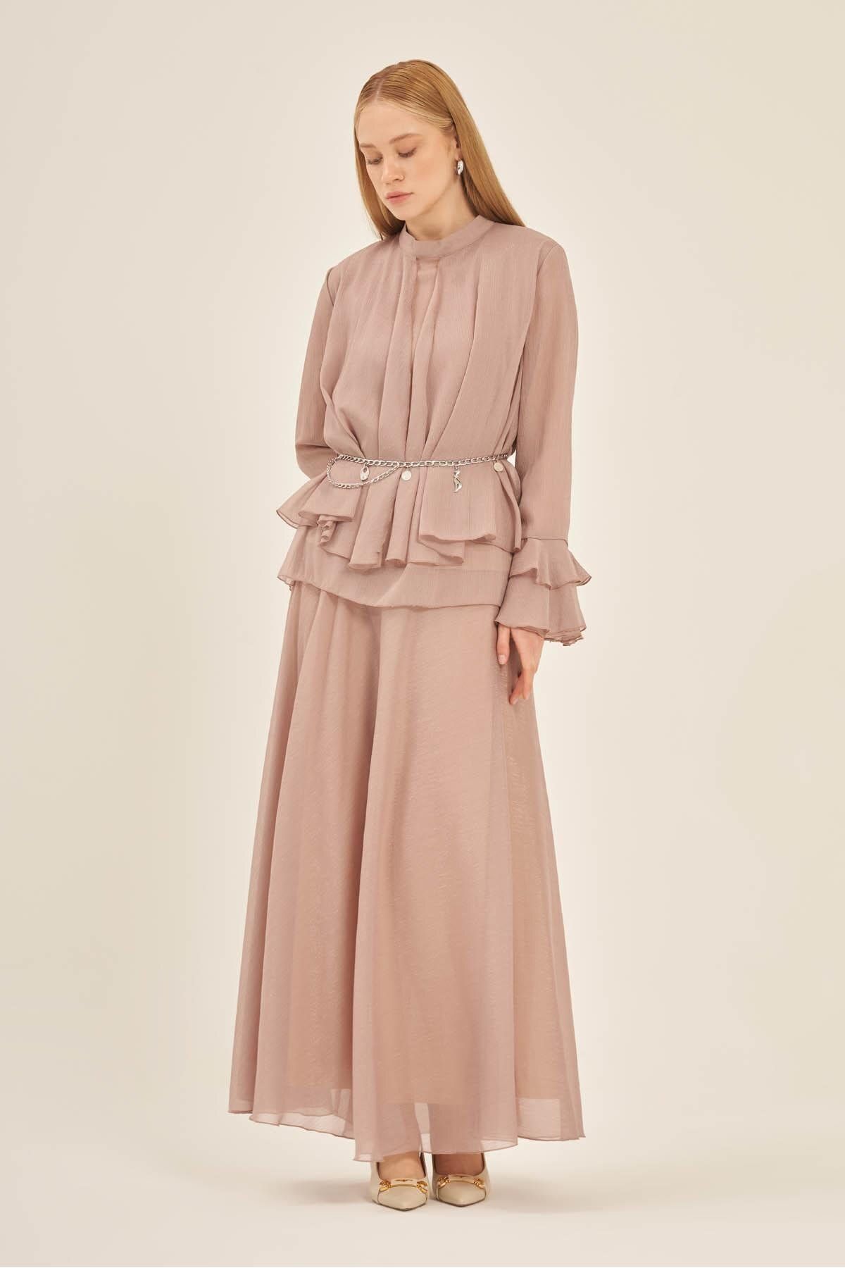 FTZ WOMEN Ftz Kadın Simli Takım Beige 31142