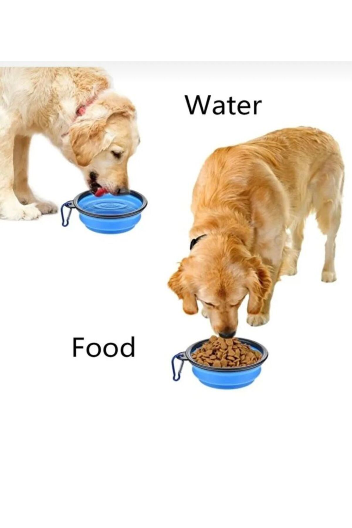 Petesia Katlanabilir Seyahat Silikon Köpek Mama ve Su Kabı – 12 oz / 350 ml