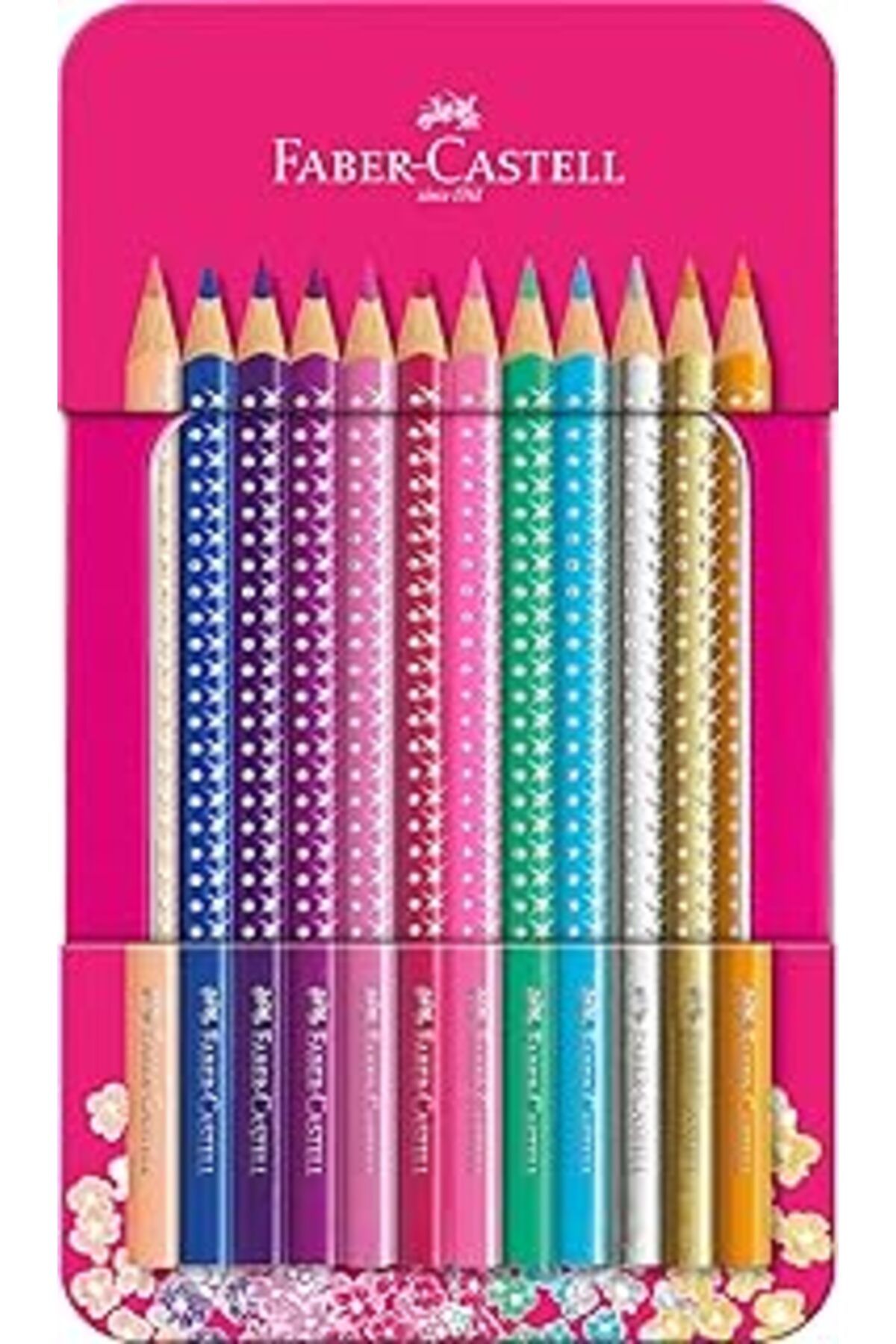 NETWORK ART Faber-Castell Parlak Renkler Metal Kutu Pembe 12 renk