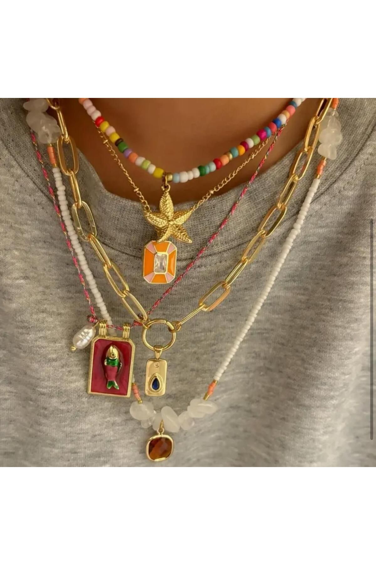 Venus Design 5li Charm Kolye Seti