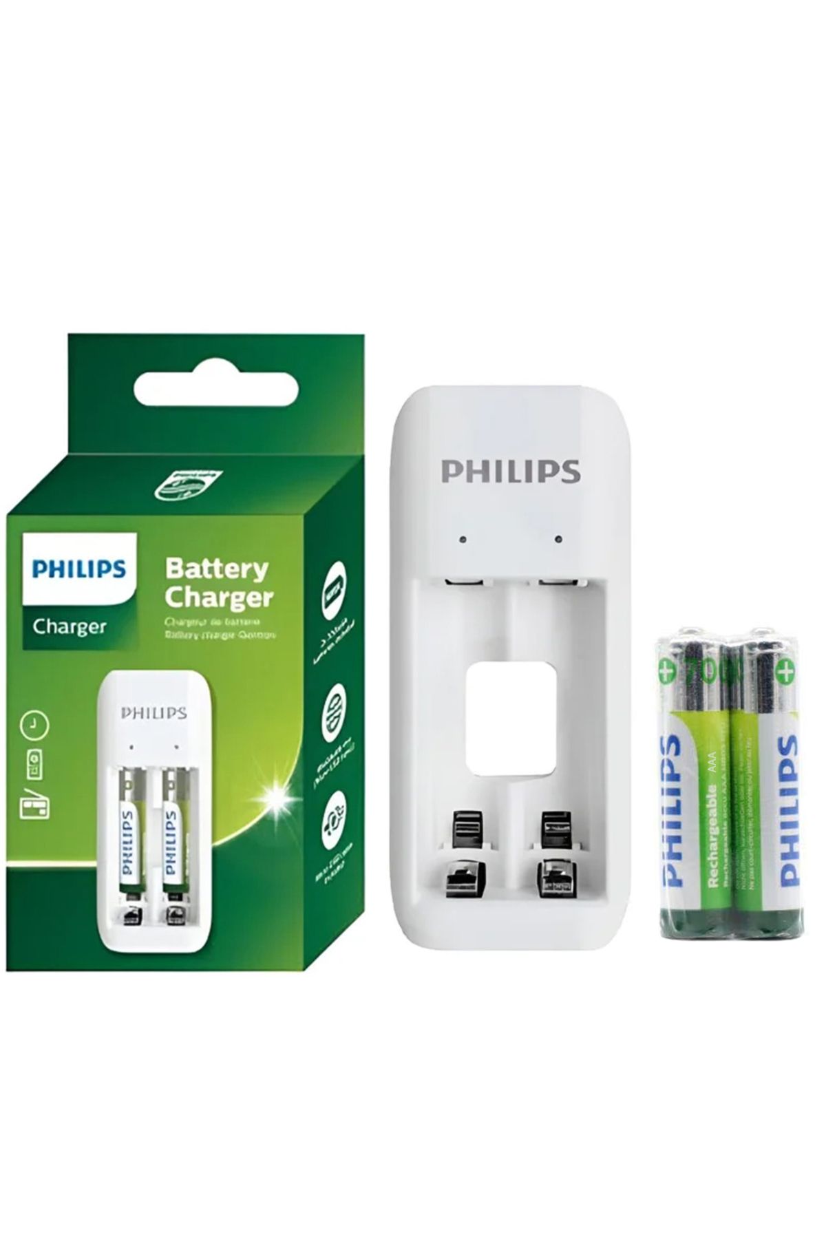 Findit PHILIPS SCB2070NB/00 2Lİ 2 ADET X AAA 700MAH PİLLİ - PİL ŞARJ CİHAZI (2818)