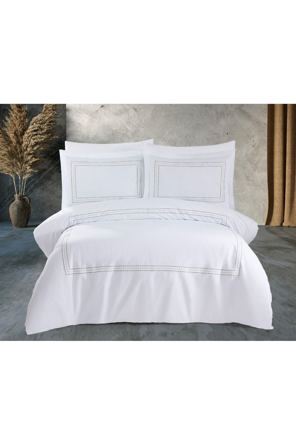 Capital Home NAKIŞLI ÇİFT KİŞİLİK CLARA 6'lı NEVRESİM TAKIMI 100% PAMUKLU