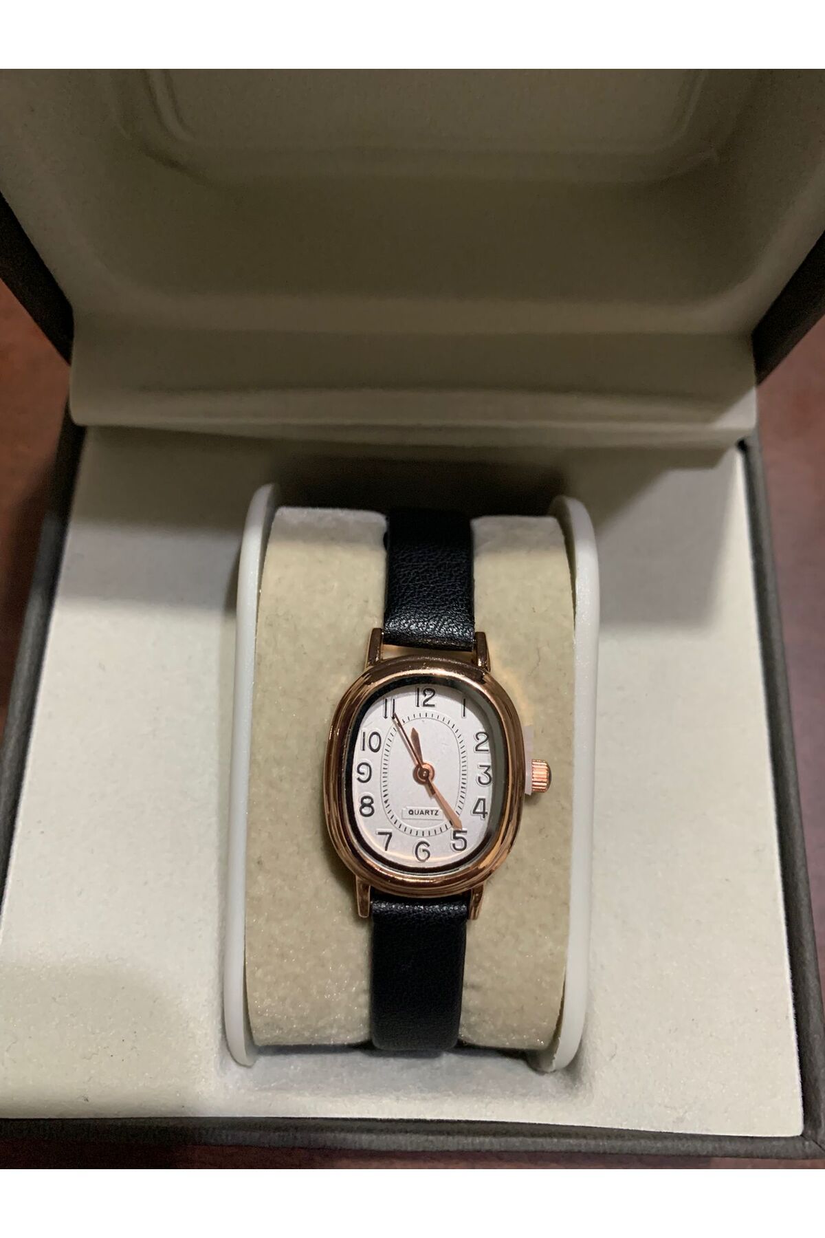 QUARTZ Retro Minimal Vintage Deri Kordon Rose Gold Renk Kadın Kol Saati