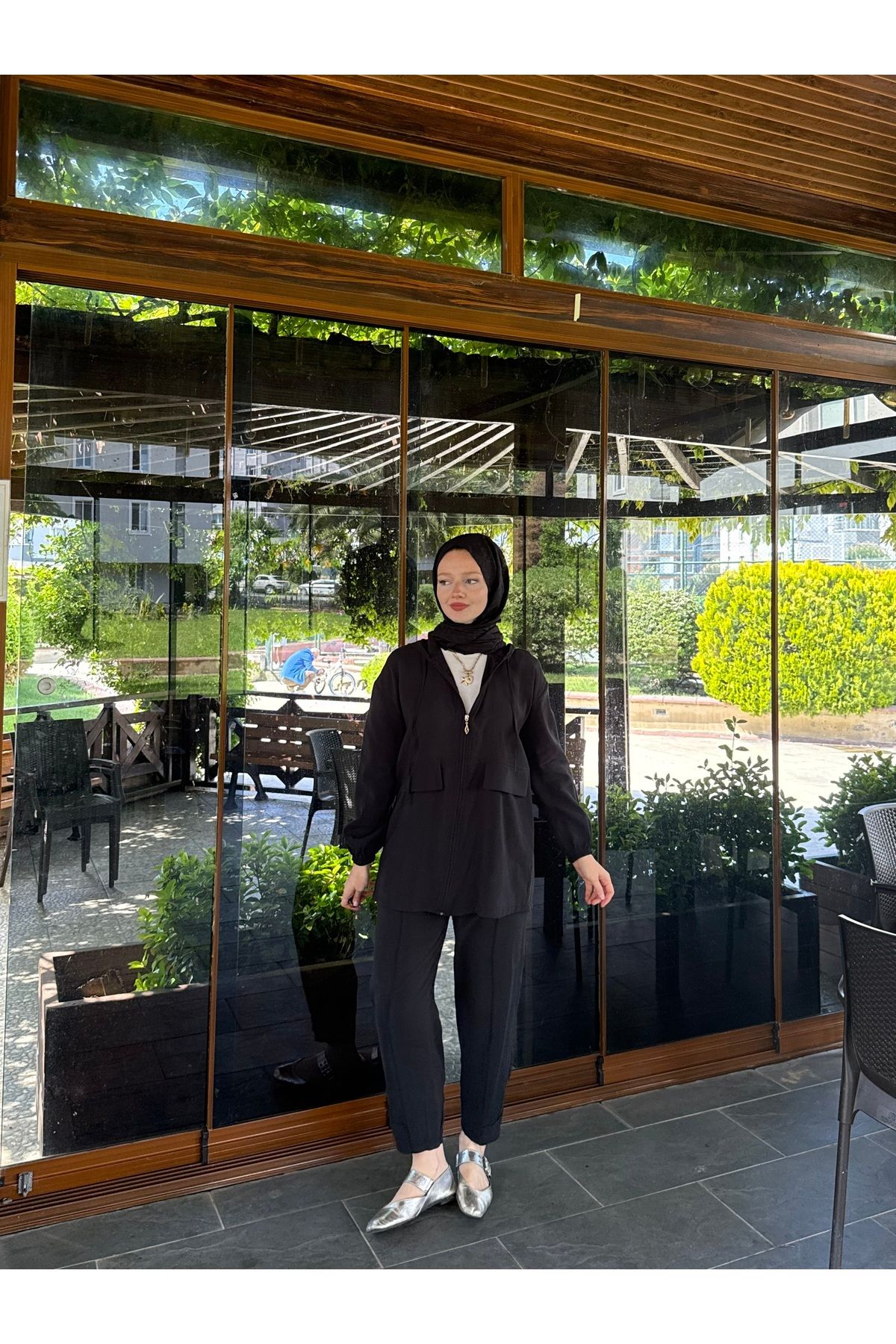 BEMS Kapüşonlu Paçası Bantlı İkili Takım