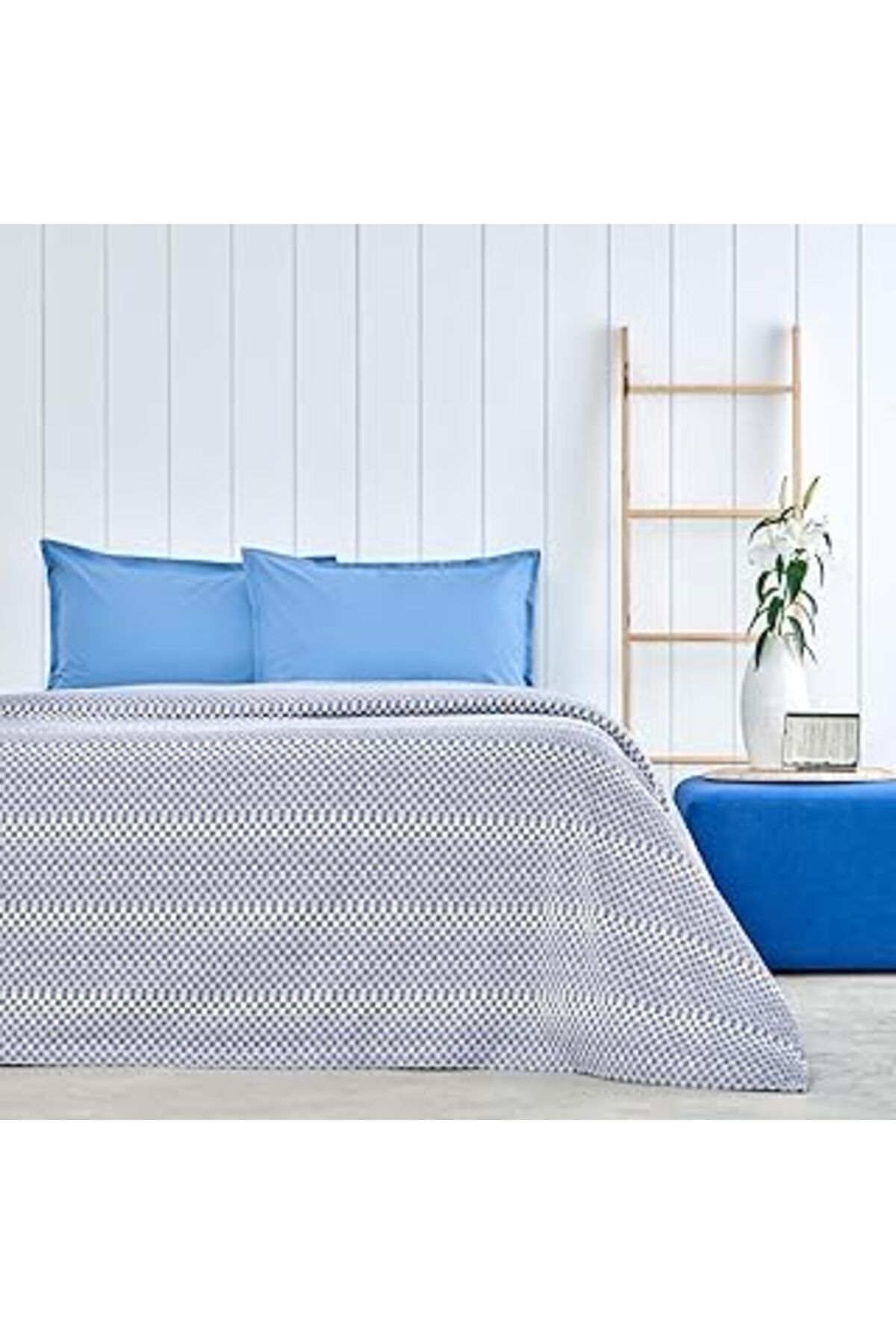 Pazarcan Loft Desenli%100 Pamuk Nevresim Takımı, Lacivert, Çift Kişilik
