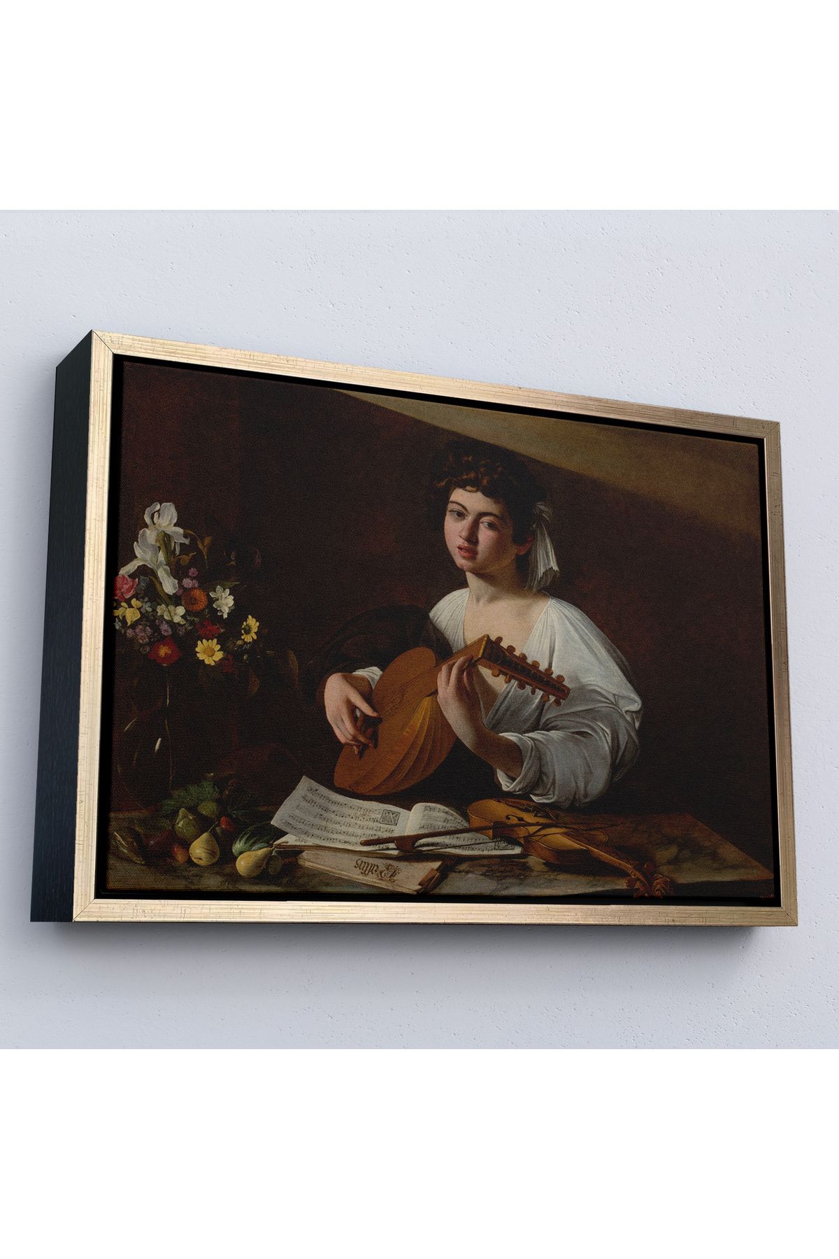 Yarımada Bahçe YB Çerçeveli Caravaggio - Latva Çalan Kadın Tablo-7143
