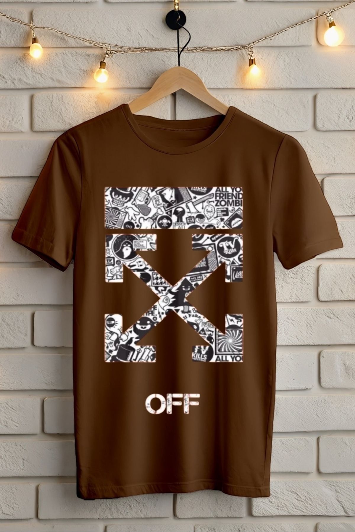 ModaSphere OFF Baskılı Unisex Oversize Tişört Battal Boy