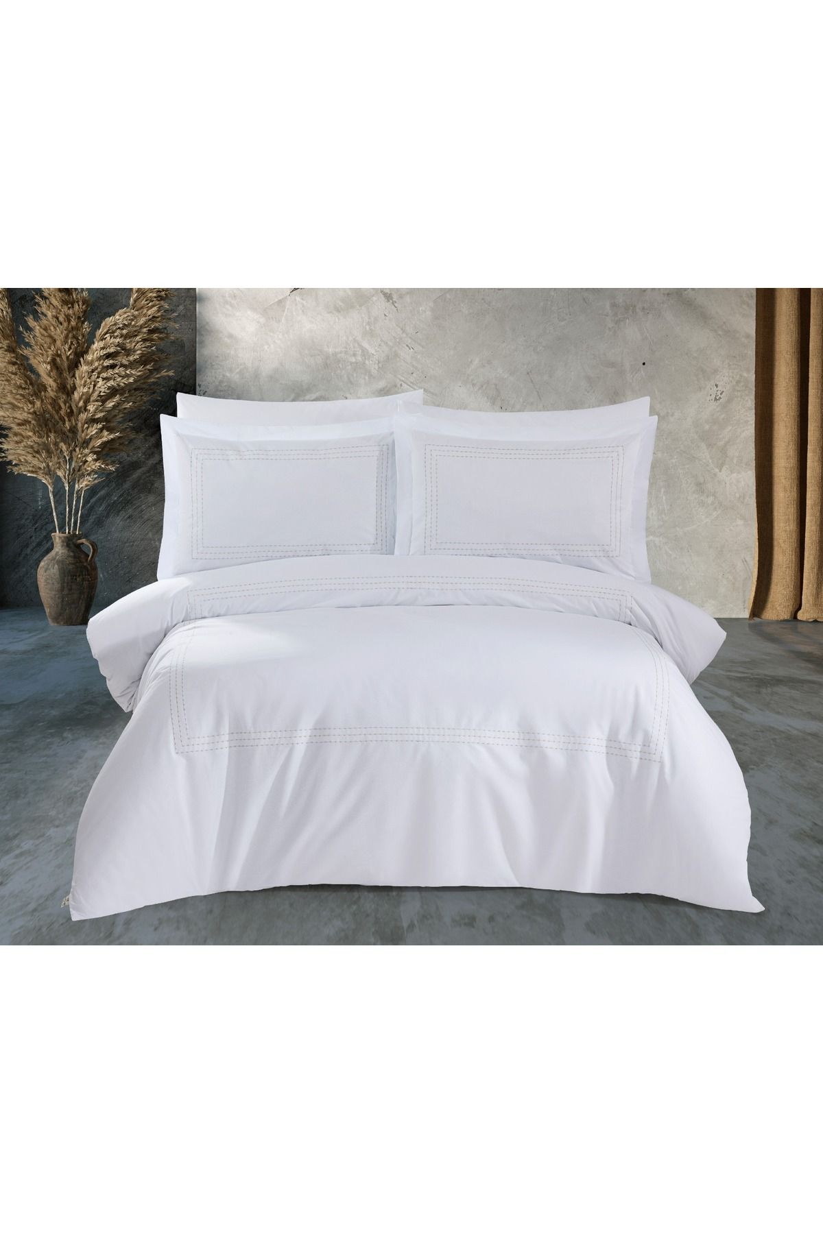Capital Home NAKIŞLI ÇİFT KİŞİLİK CLARA 6'lı NEVRESİM TAKIMI 100% PAMUKLU