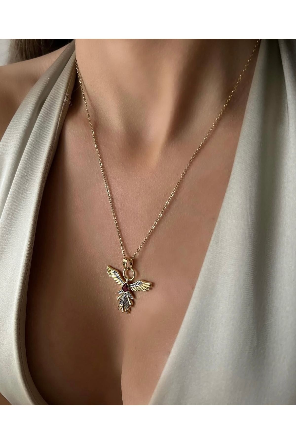 İNN JEWELLERY Çelik Kolye Kararmaz Yusufçuk Figürlü (2 YIL İTHALATÇI GARANTİLİ)