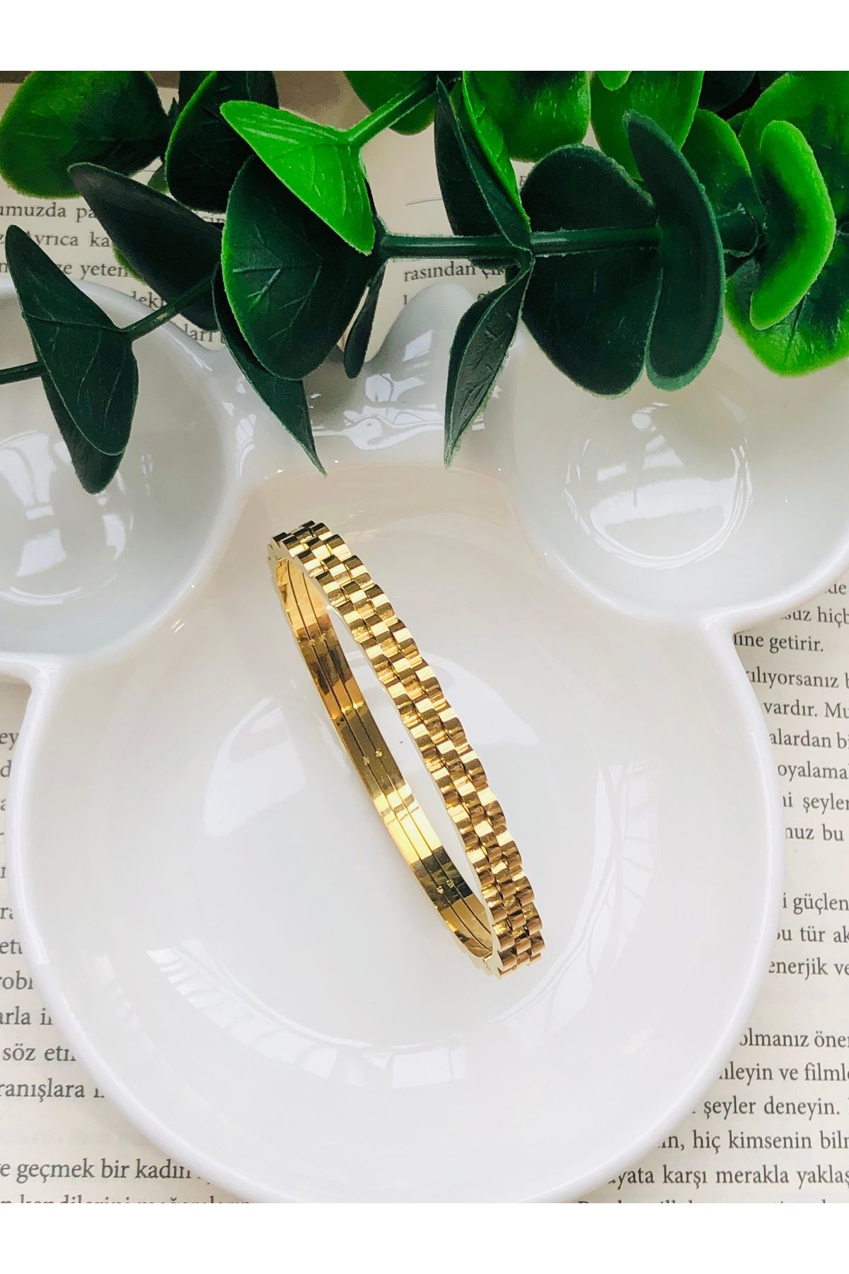 Butik Gold Çelik Kelepçe Bileklik