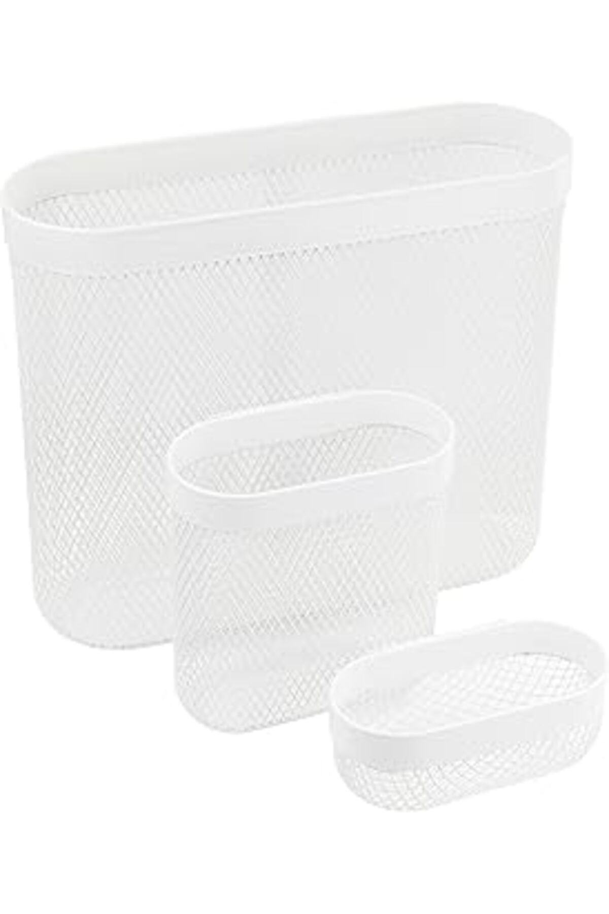 Mu Art Ahşap Skadis Hasır Saklama Sepetleri (Skadis Peg Board'A Uyar), Beyaz, Çelik, 505.177.60 - 3'Lü Paket, 24