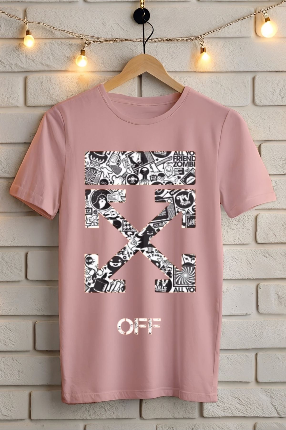 ModaSphere OFF Baskılı Unisex Oversize Tişört Battal Boy