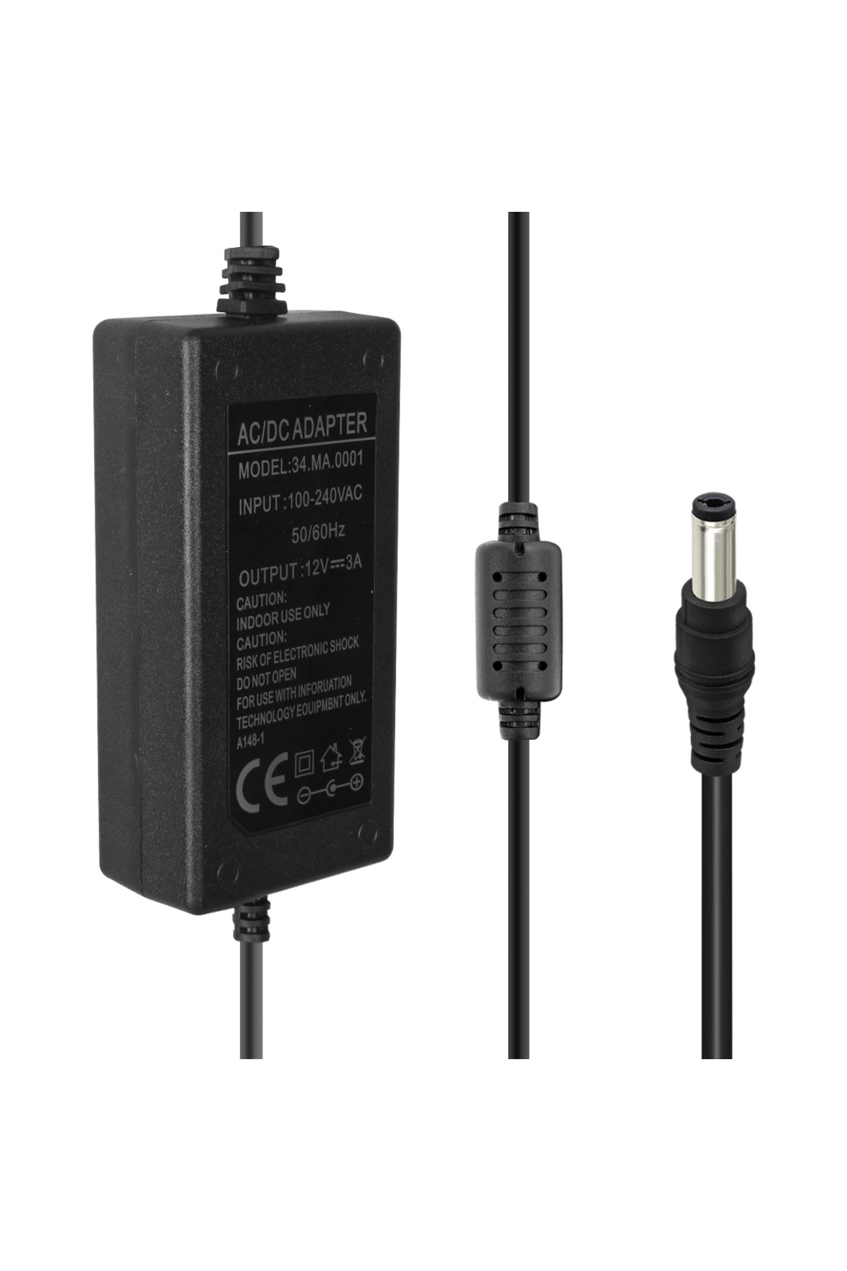 Findit 12 VOLT - 3 AMPER 5.5*2.5 UÇLU PLASTİK KASA MASAÜSTÜ ADAPTÖR (2818)