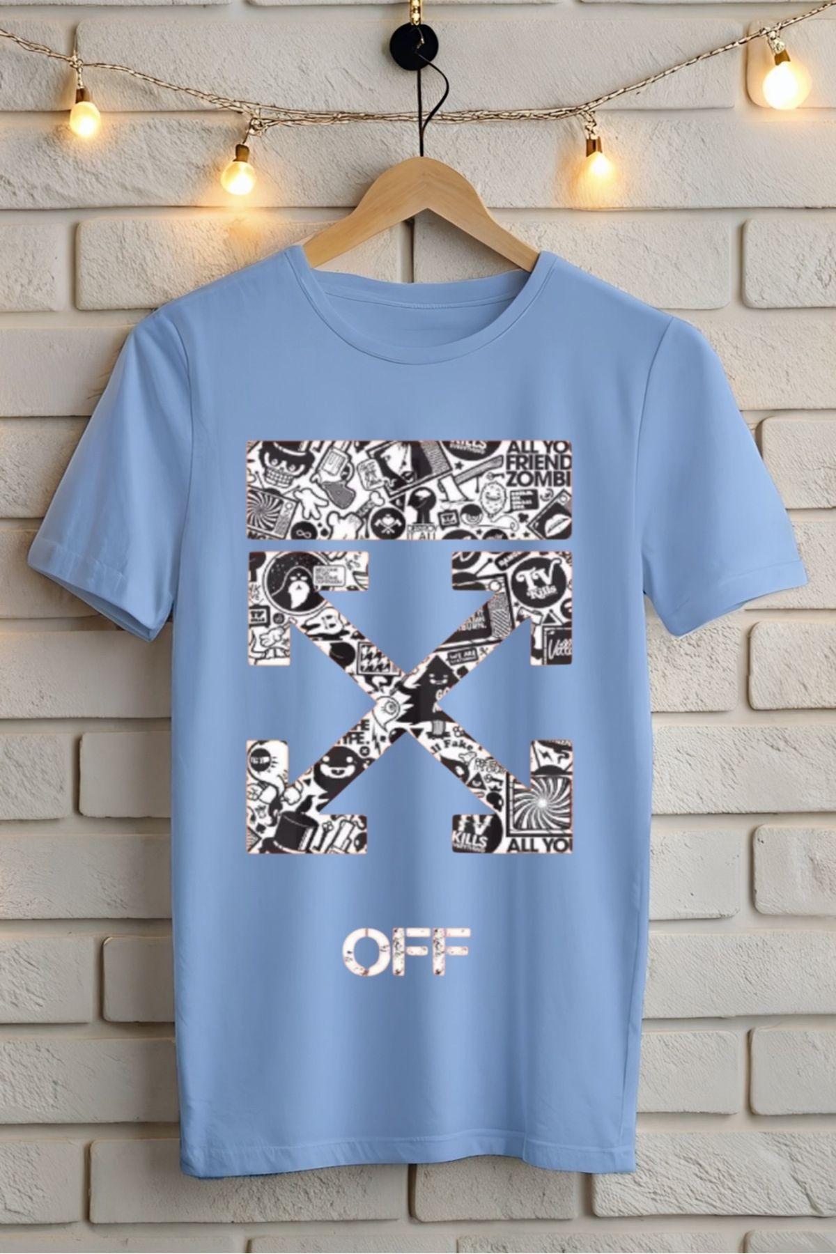 ModaSphere OFF Baskılı Unisex Oversize Tişört Battal Boy