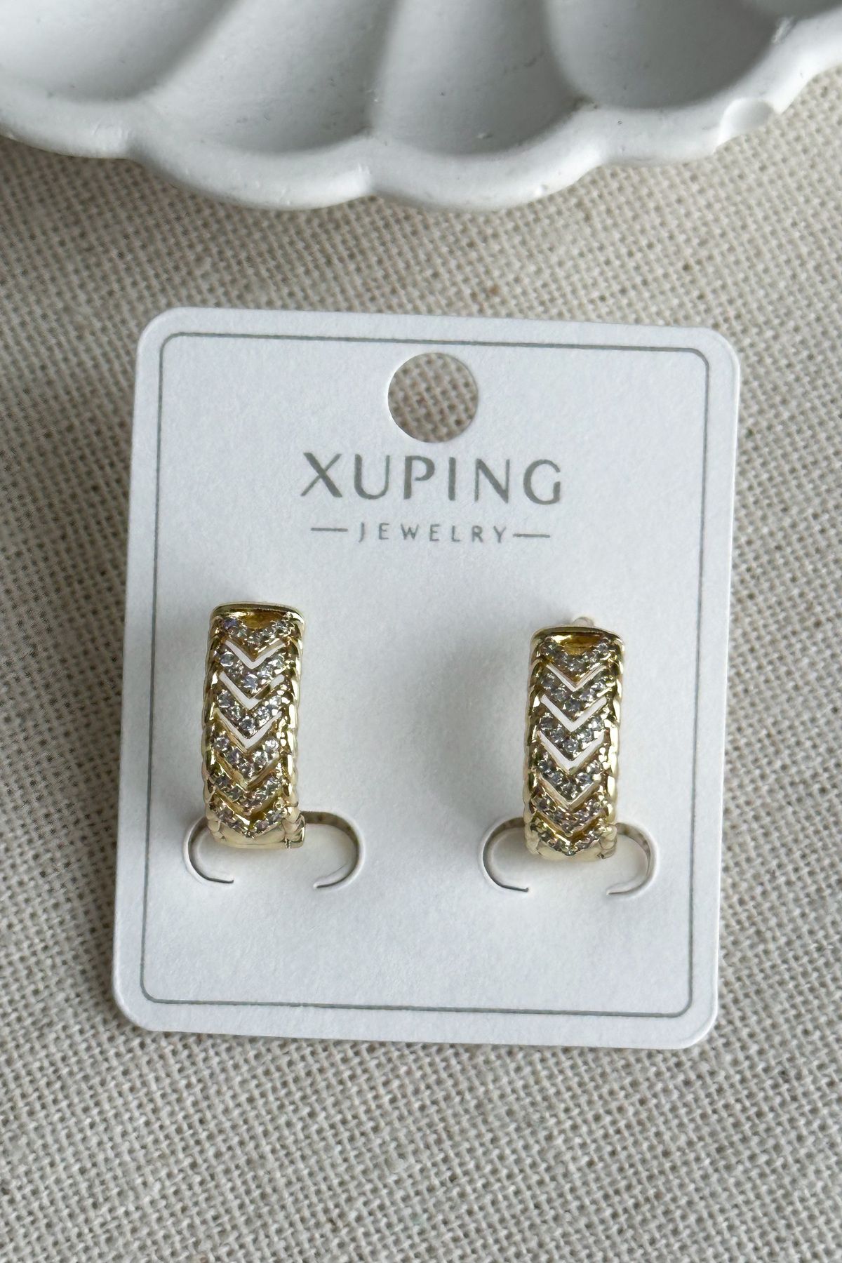 Modacaprea Xuping 14 K Halka Taşlı Küpe Kadın Küpe Kadın Kararmaz Xuping Küpe