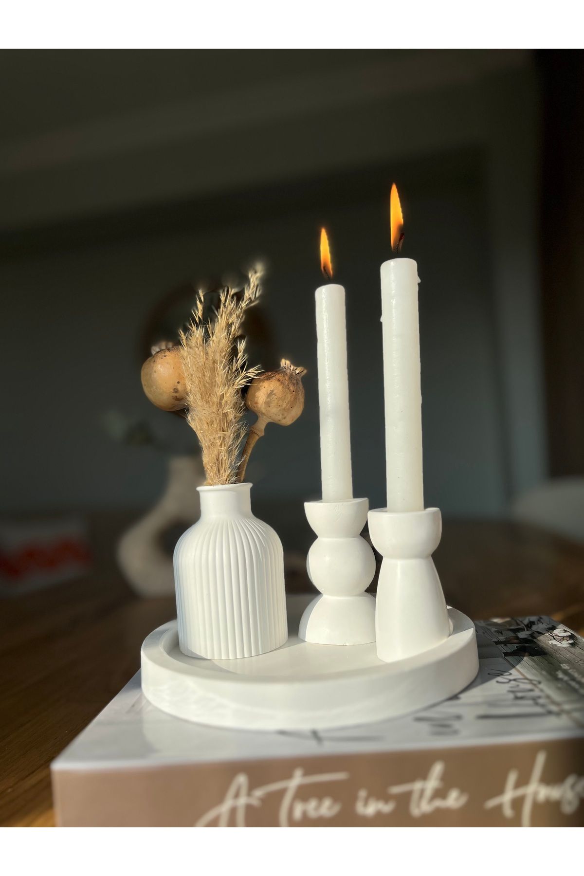 Sadi S Light Şamdanlı vazo set