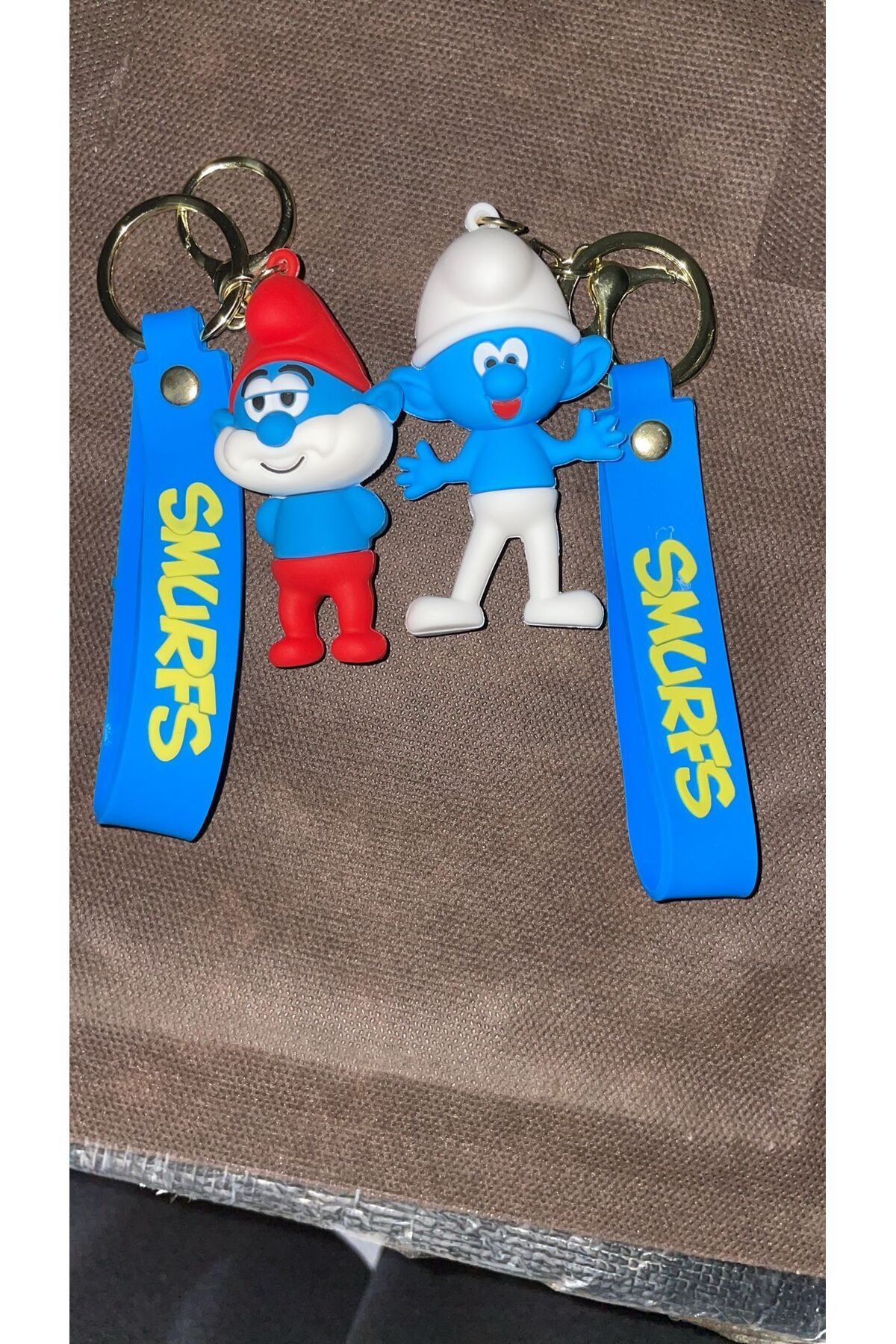 Beta Sevimli Şirinler Karakterleri 3D Silikon Anahtarlık & Çanta Kaliteli Büyük Boy 2Li