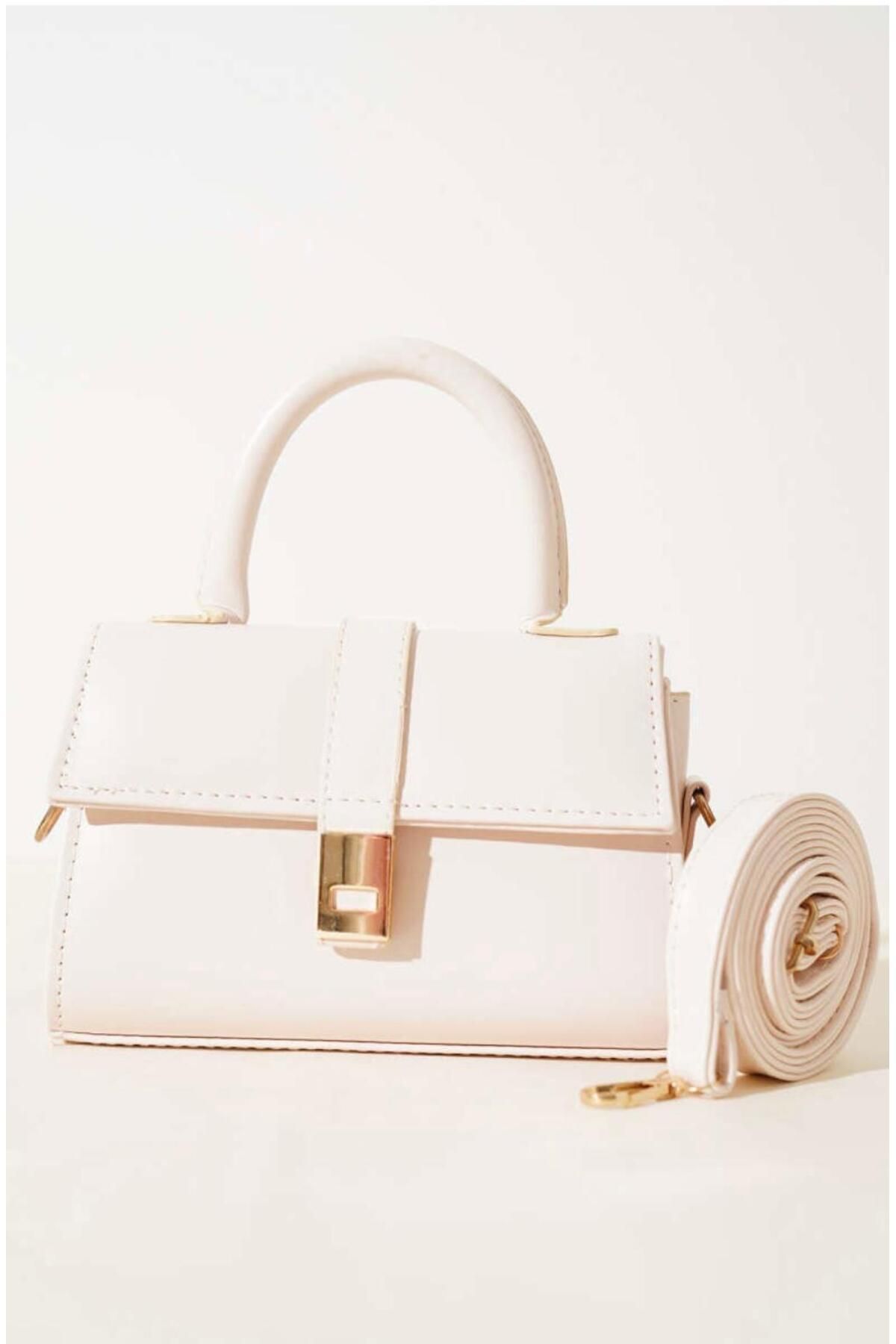 NOİR LUXE Suni Deri Çıtçıtlı Ayarlanabilir Askılı Kadın El, Kol Ve Omuz Çantası U:11 E:19 G:7 cm