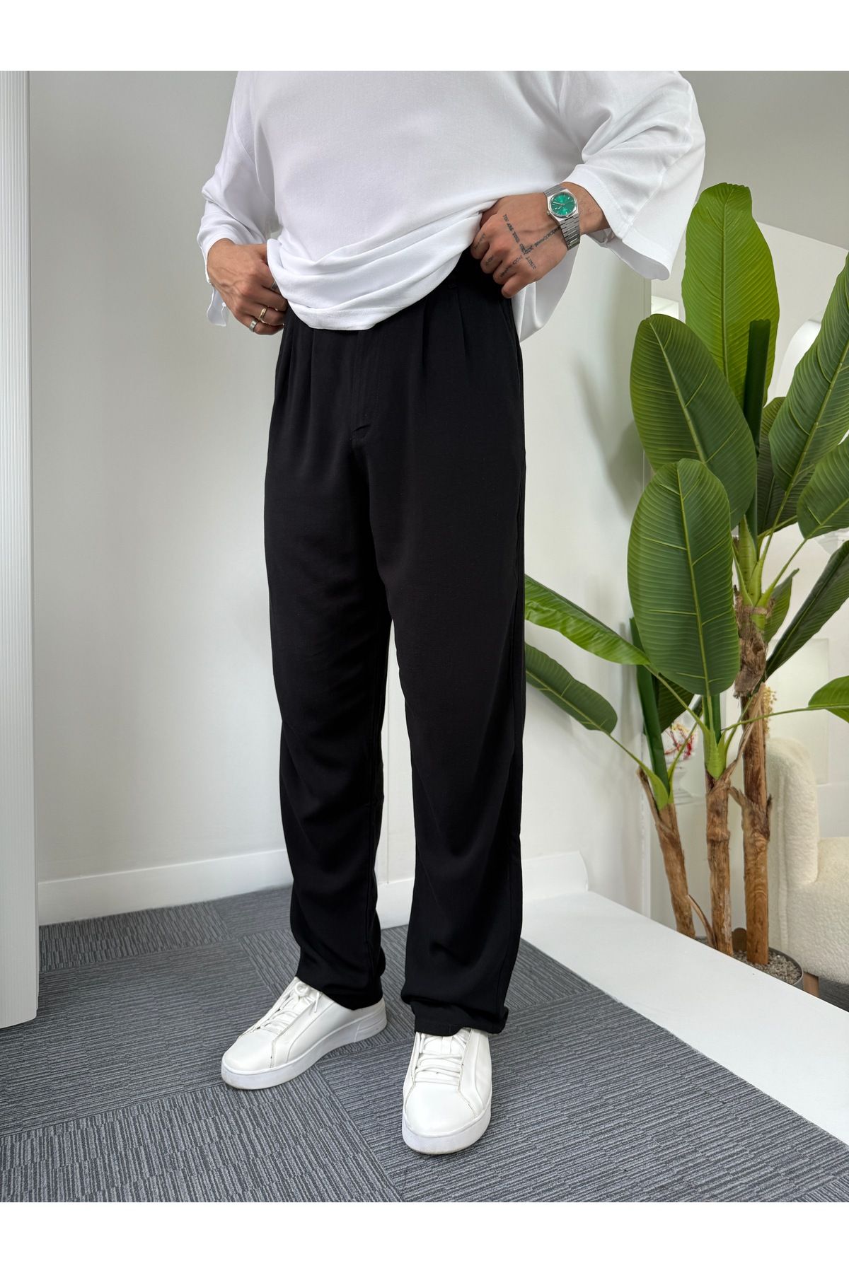 UTTBASİC GG Viscon Keten Baggy Pantolon