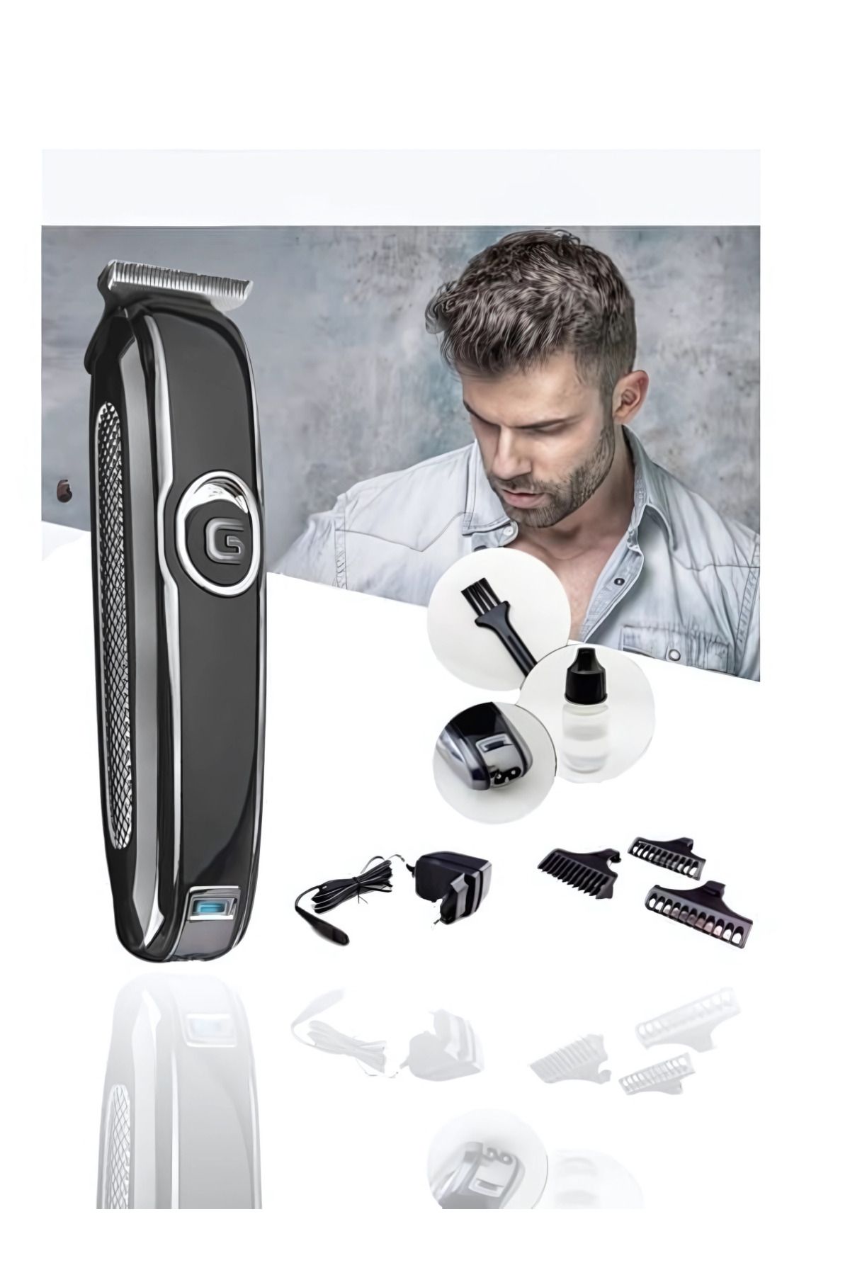 Go İthalat Saç Sakal Tıraş Makinesi Seti - Şarjlı Fişli LED Ekranlı 60 dk Kullanım | Tıraş Makinesi