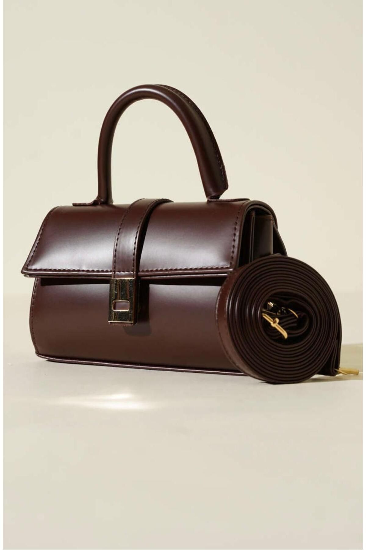 NOİR LUXE Suni Deri Çıtçıtlı Ayarlanabilir Askılı Kadın El, Kol Ve Omuz Çantası U:11 E:19 G:7 cm