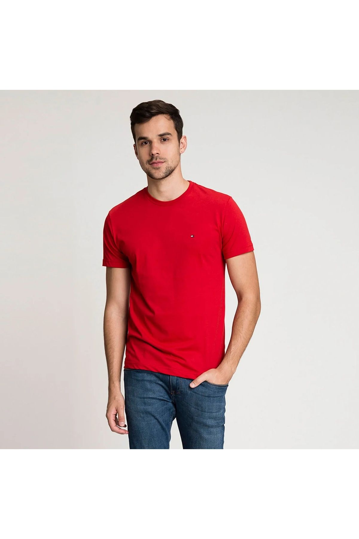 Tommy Hilfiger Sport ""Tommy Hilfiger Organik Pamuk Erkek T-Shirt Regular Fit