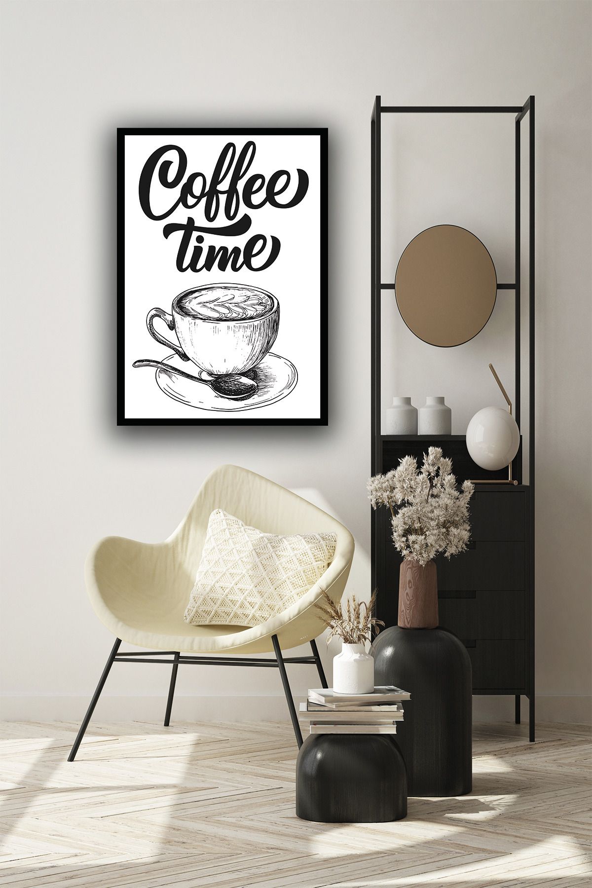 dekor artı Kahve Zamanı Coffee Time El Yazılı Duvar Tablosu