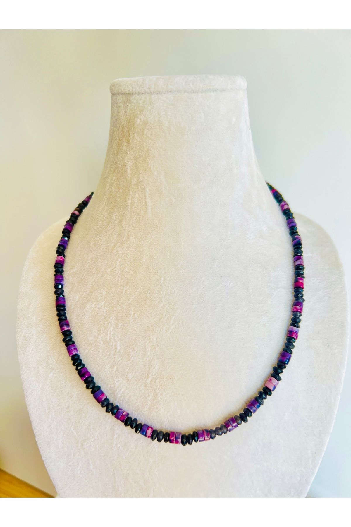 Enki Design Hematit ve Ceyd Taşlı Tasarım Kolye