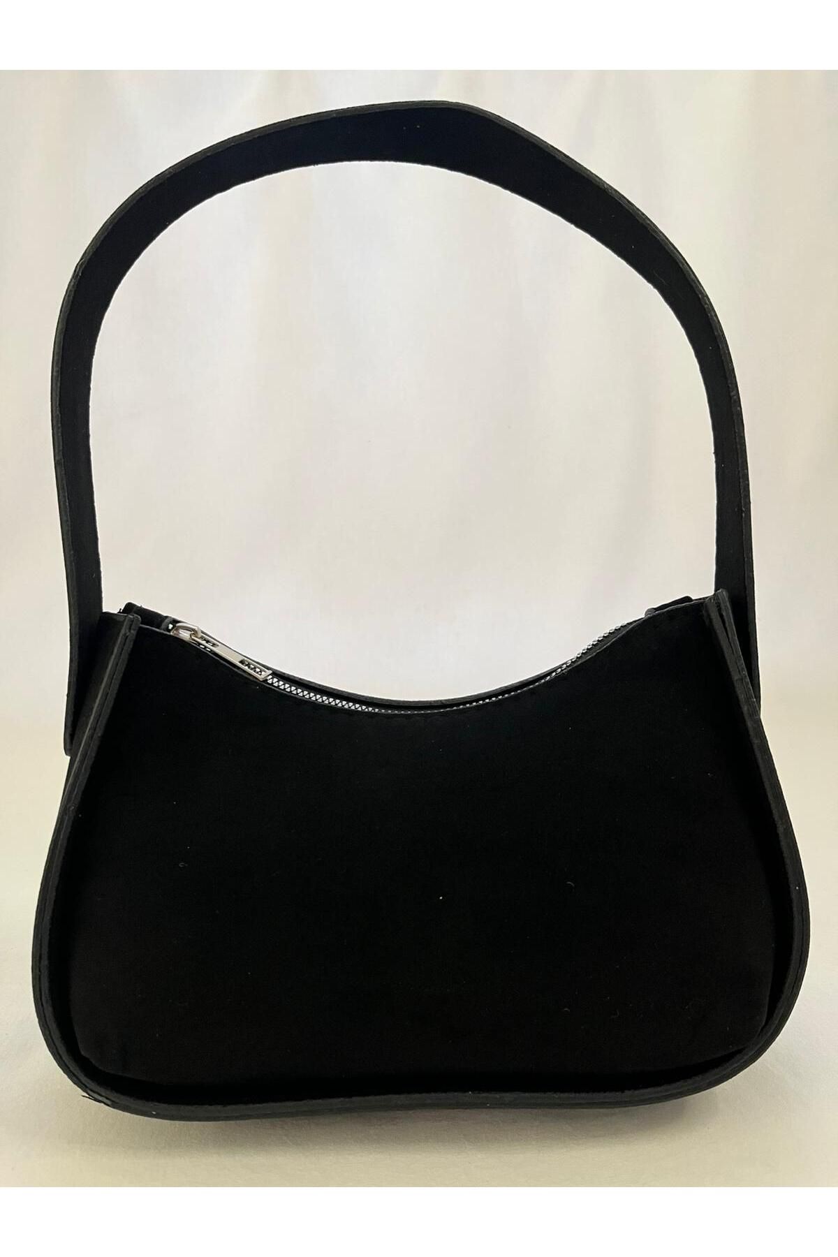 GlamShop Kadın Sert Kumaş Süet omuz Çantası