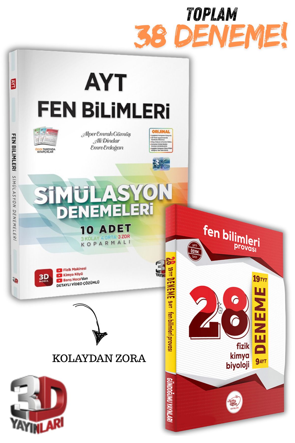3D Yayınları 2025 AYT 3D Simülasyon Fen Bilimleri 10 Deneme HEDİYELİ