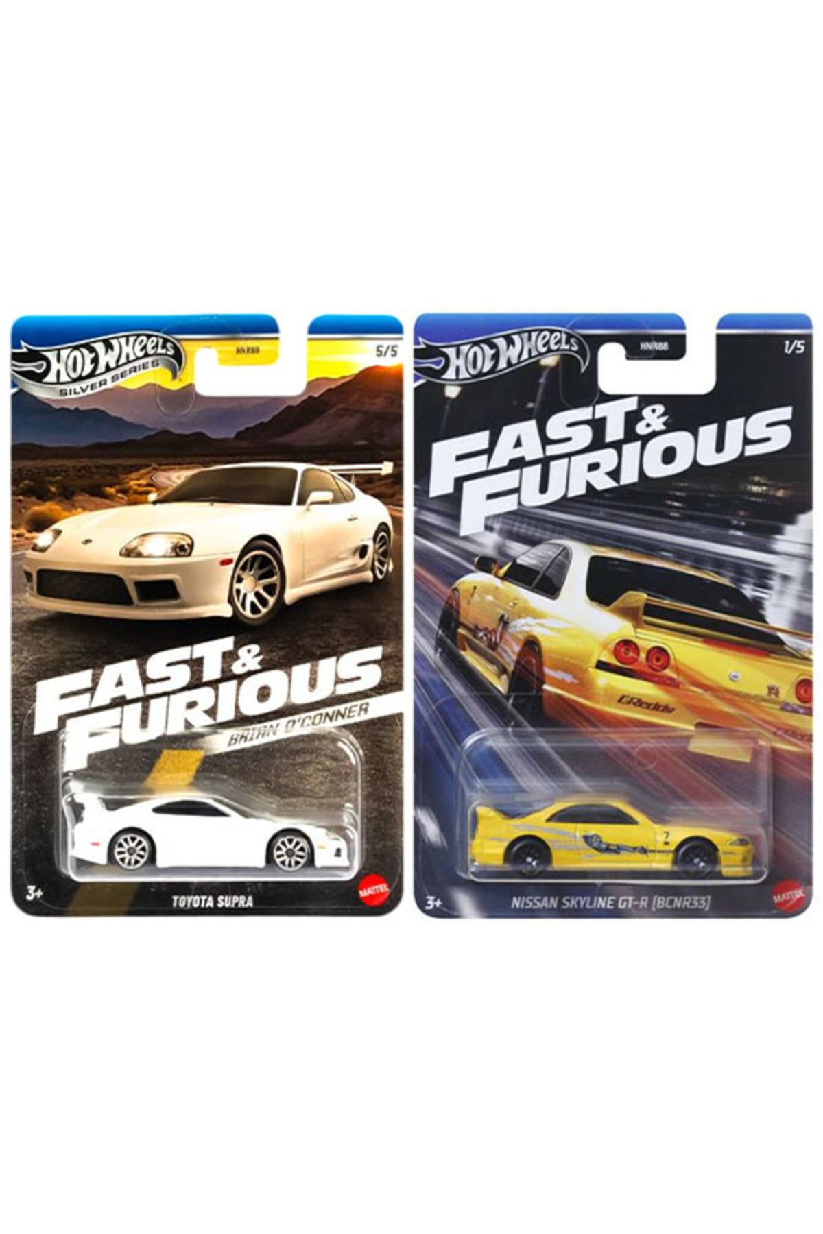 HOT WHEELS 2 Araç Hot Wheels Fast & Furious Set - Nissan Skyline GT-R & Brian O'Conner Toyota Supra (1/64)