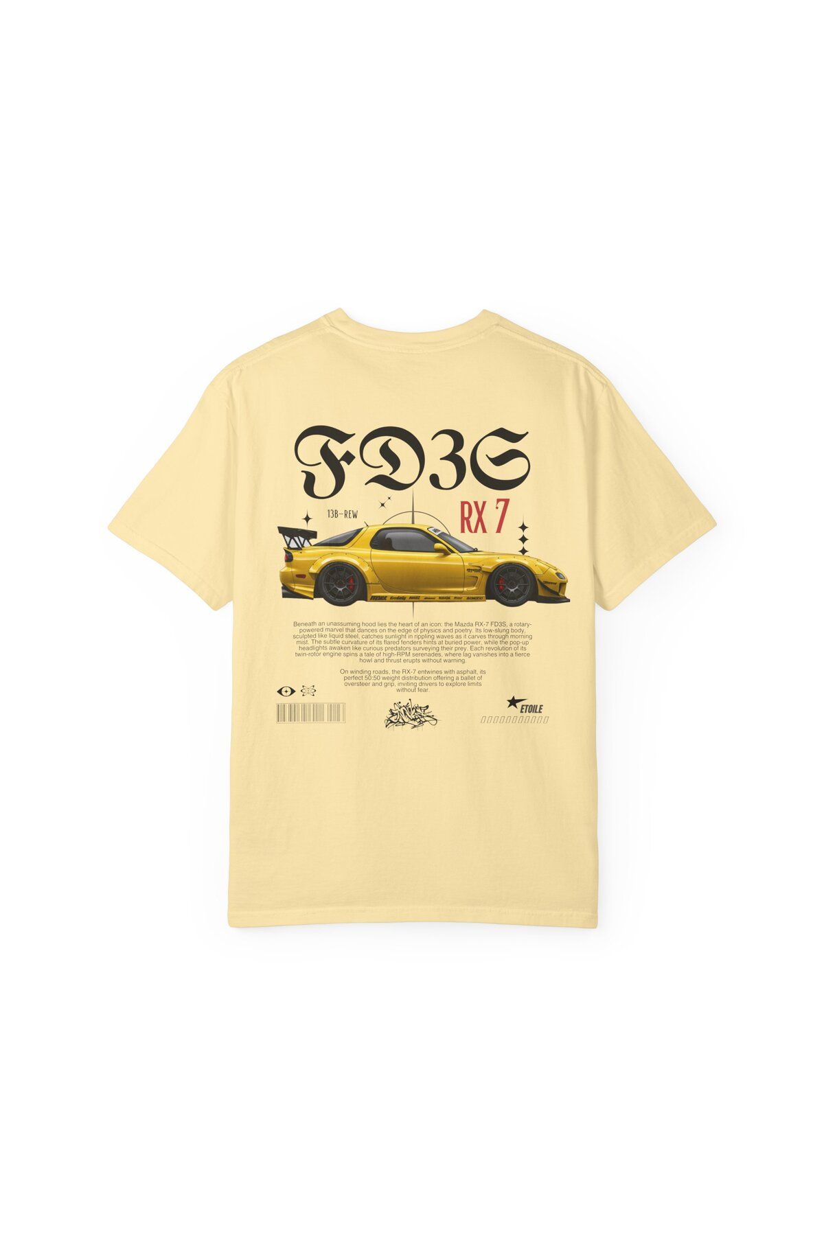 Etoile Studio RX7 Oversize Unisex Tişört | Basic Rahat Kesim Unisex Model