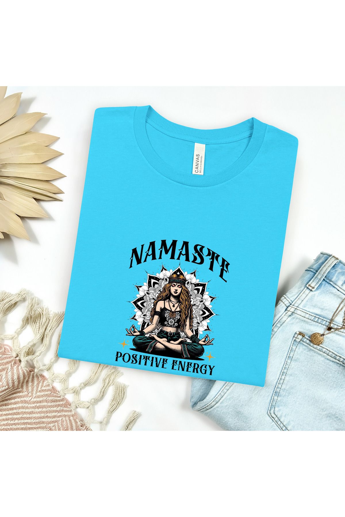 GHAND Namaste Reiki asmr terapy BASKILI trend Unısex Normal Kalıp T-Shirt